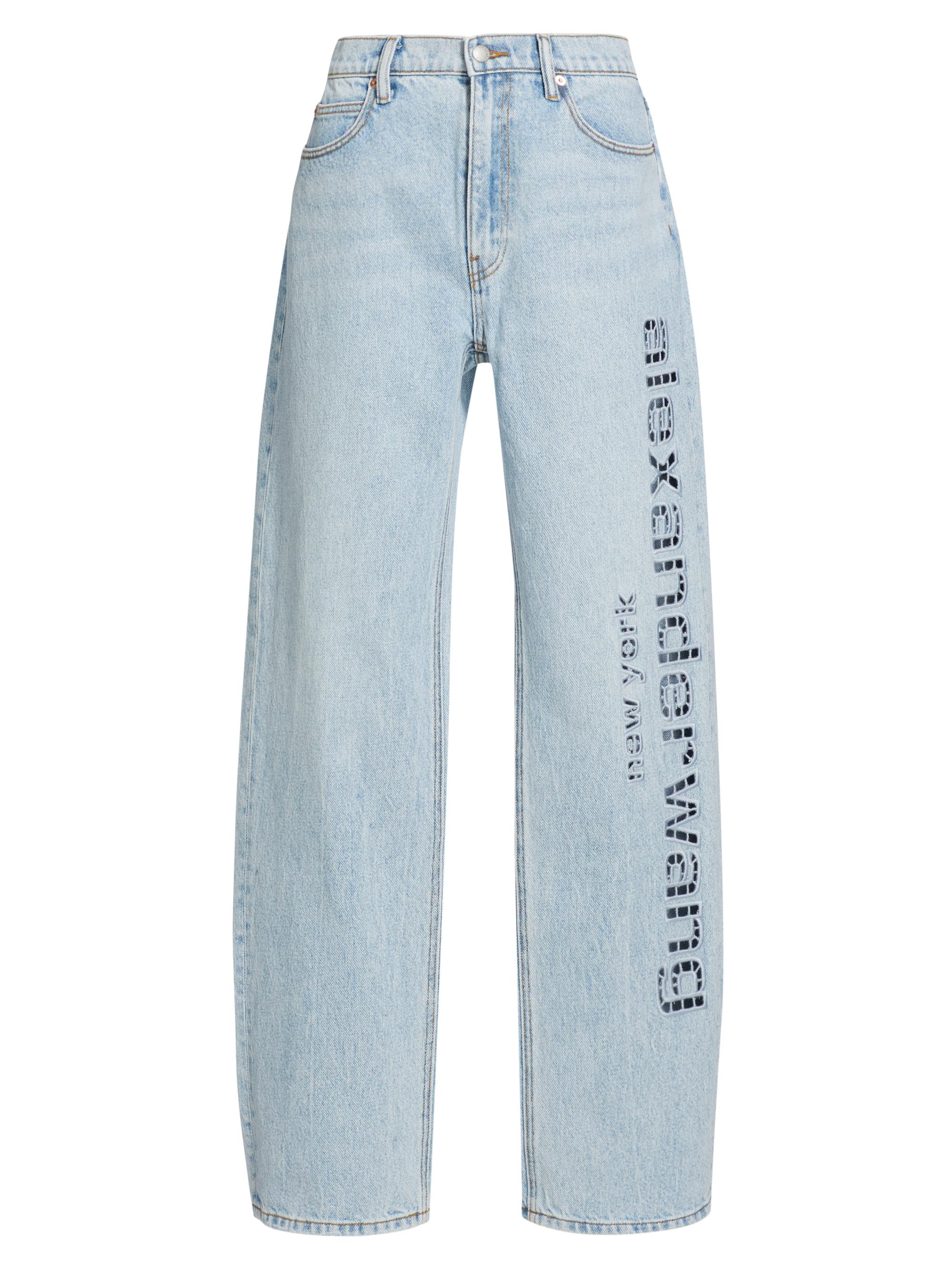 alexanderwang.t EZ Slouch Eyelet Logo Jeans | Saks Fifth Avenue