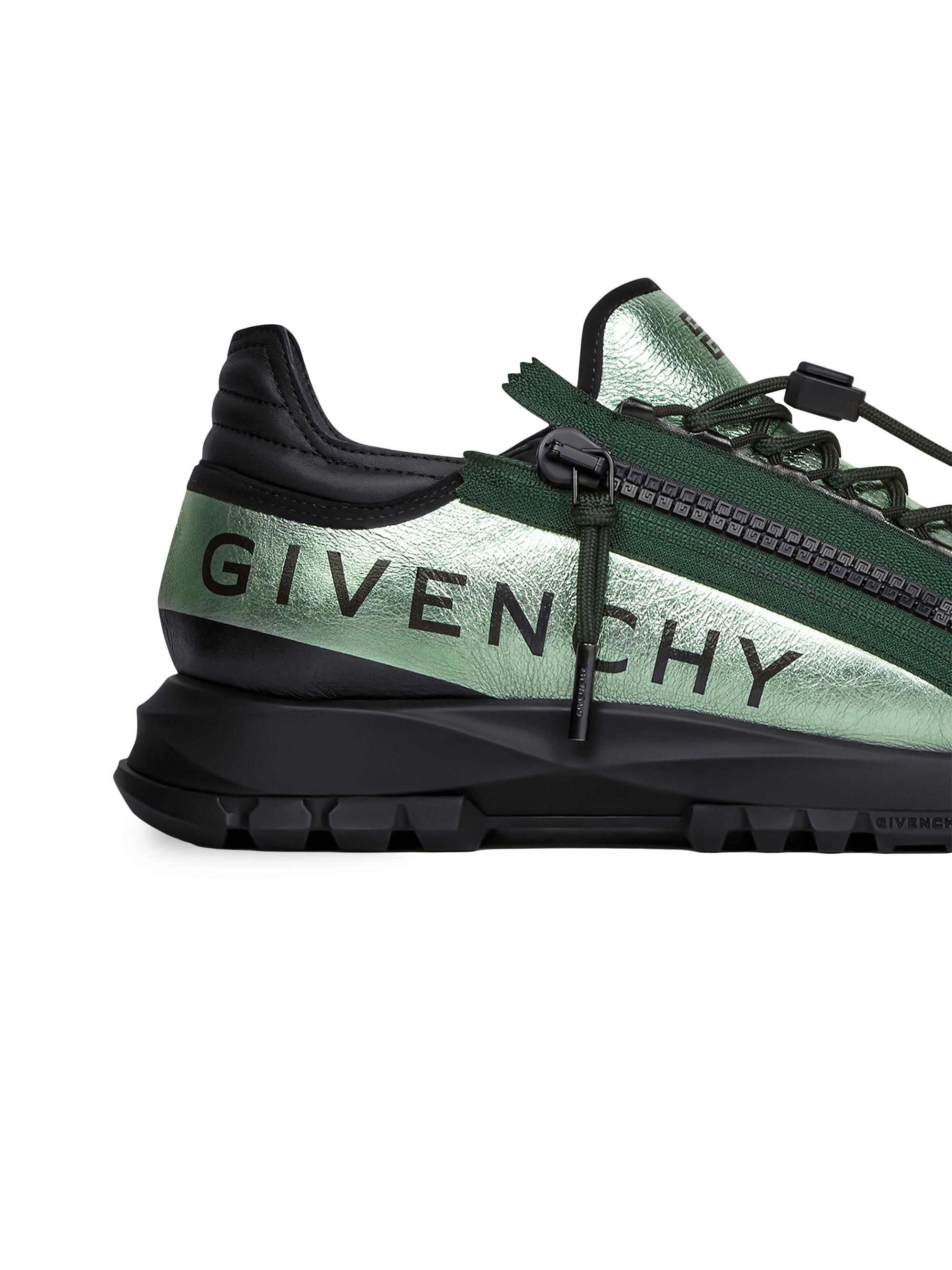 Givenchy Spectre Runner Sneakers In Laminated Leather With Zip