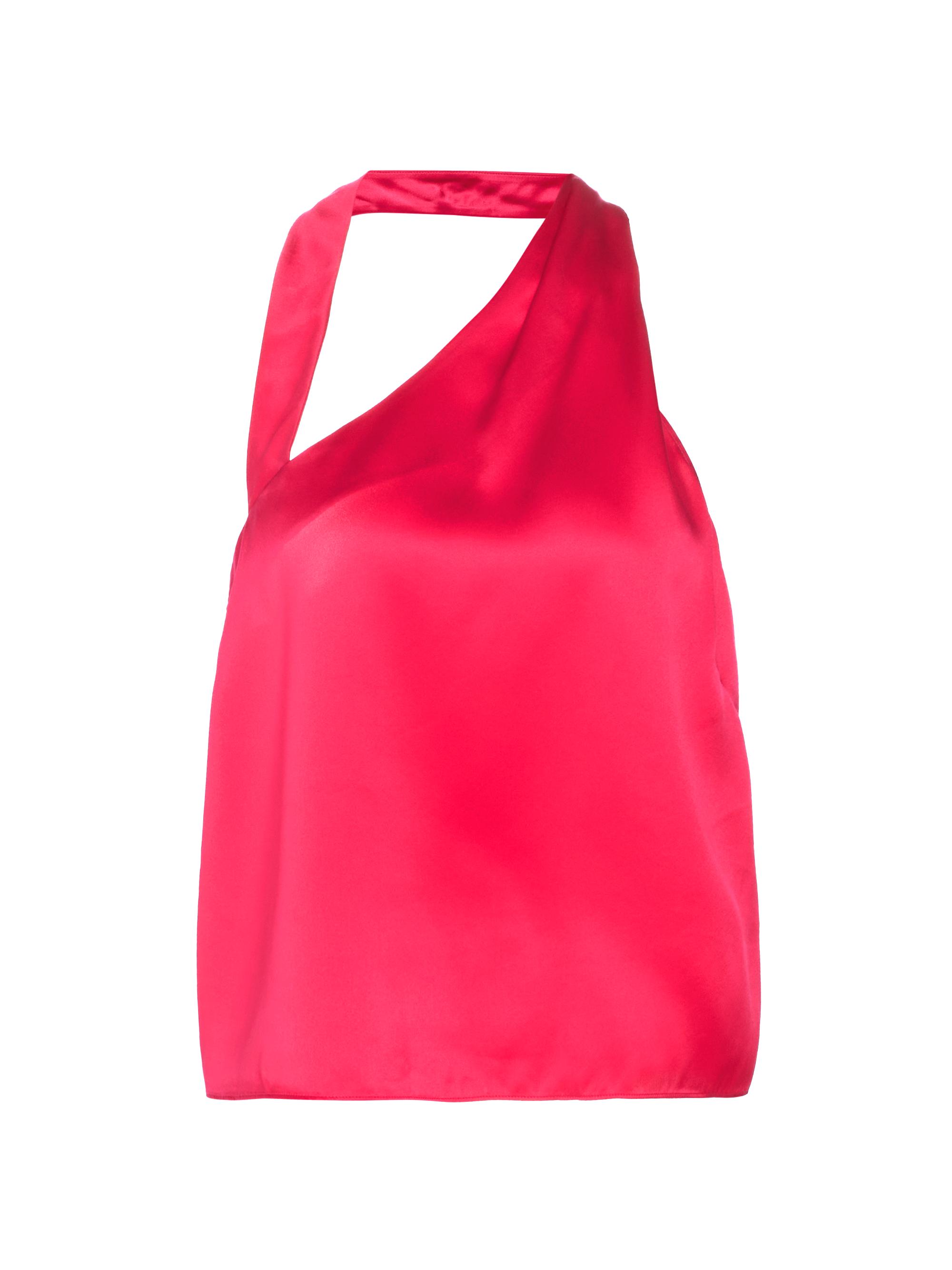 The Sei Women's Satin Silk Strap One-Shoulder Top - Peony