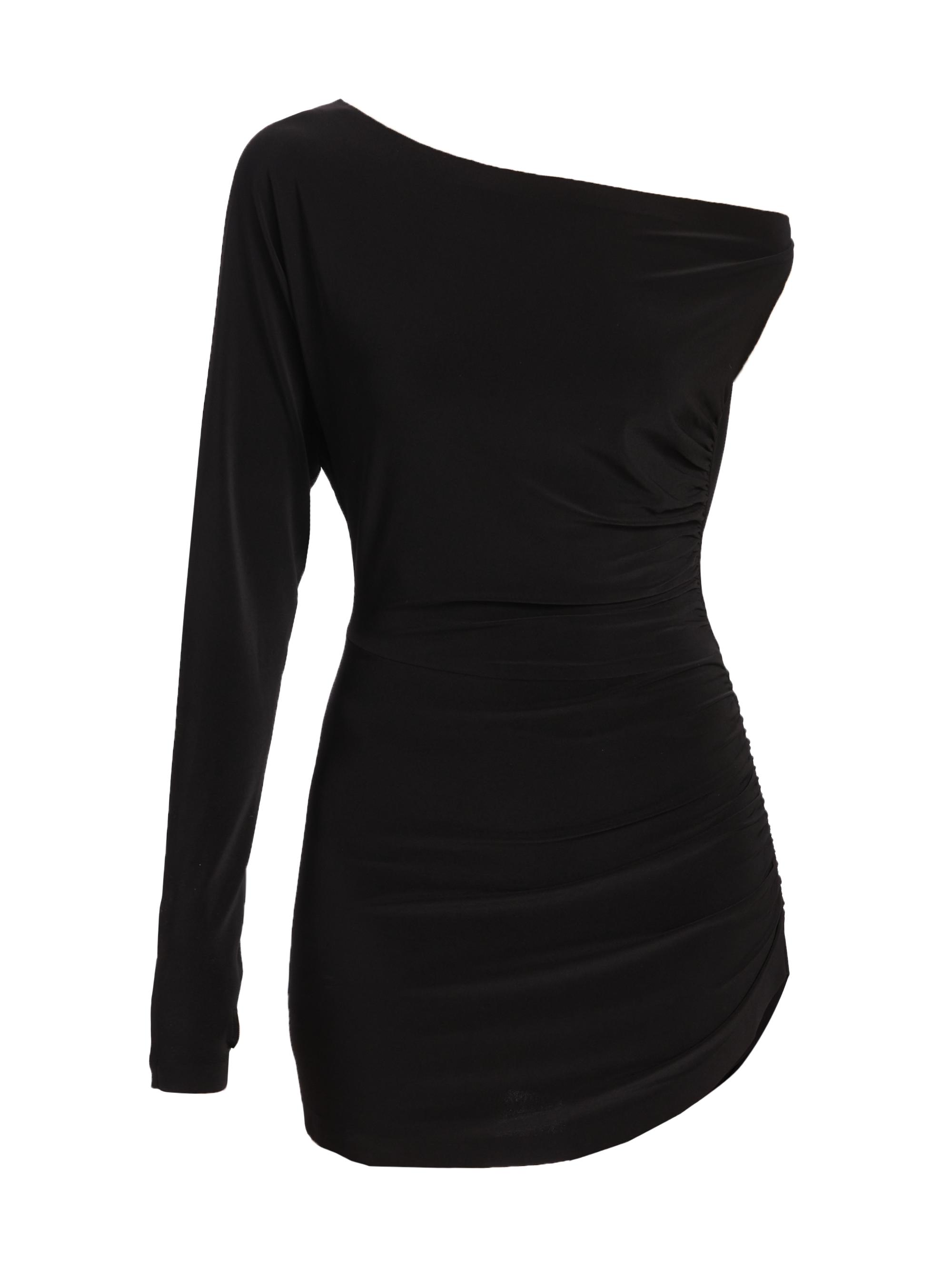 Norma Kamali Women's One-Shoulder Draped Minidress - Black