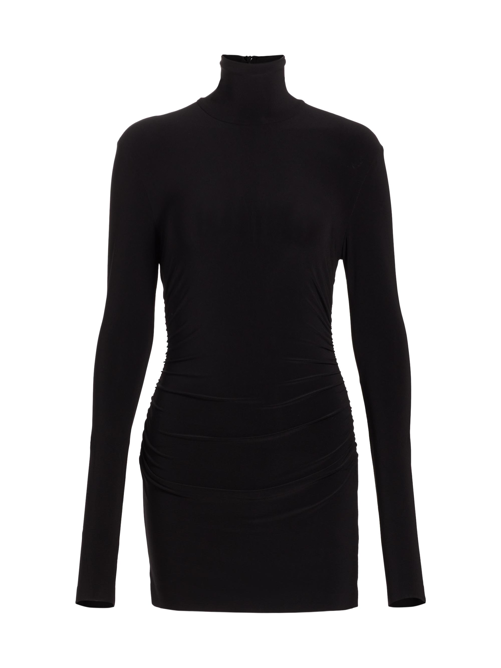 Norma Kamali Women's Turtleneck Pickleball Dress - Black