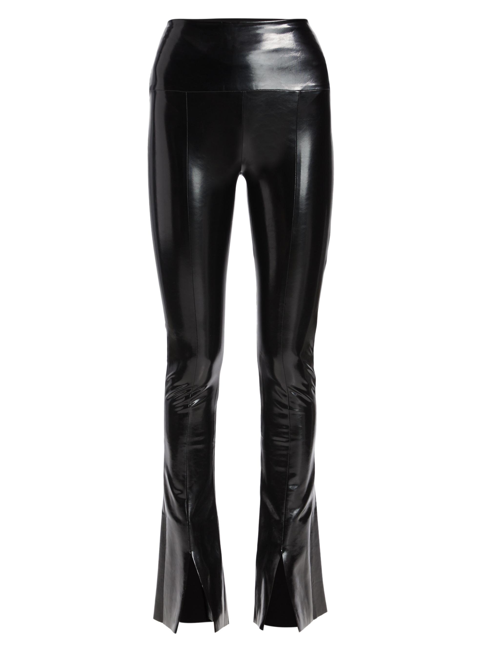 Norma Kamali Women's Spat Faux Patent-Leather Leggings - Black