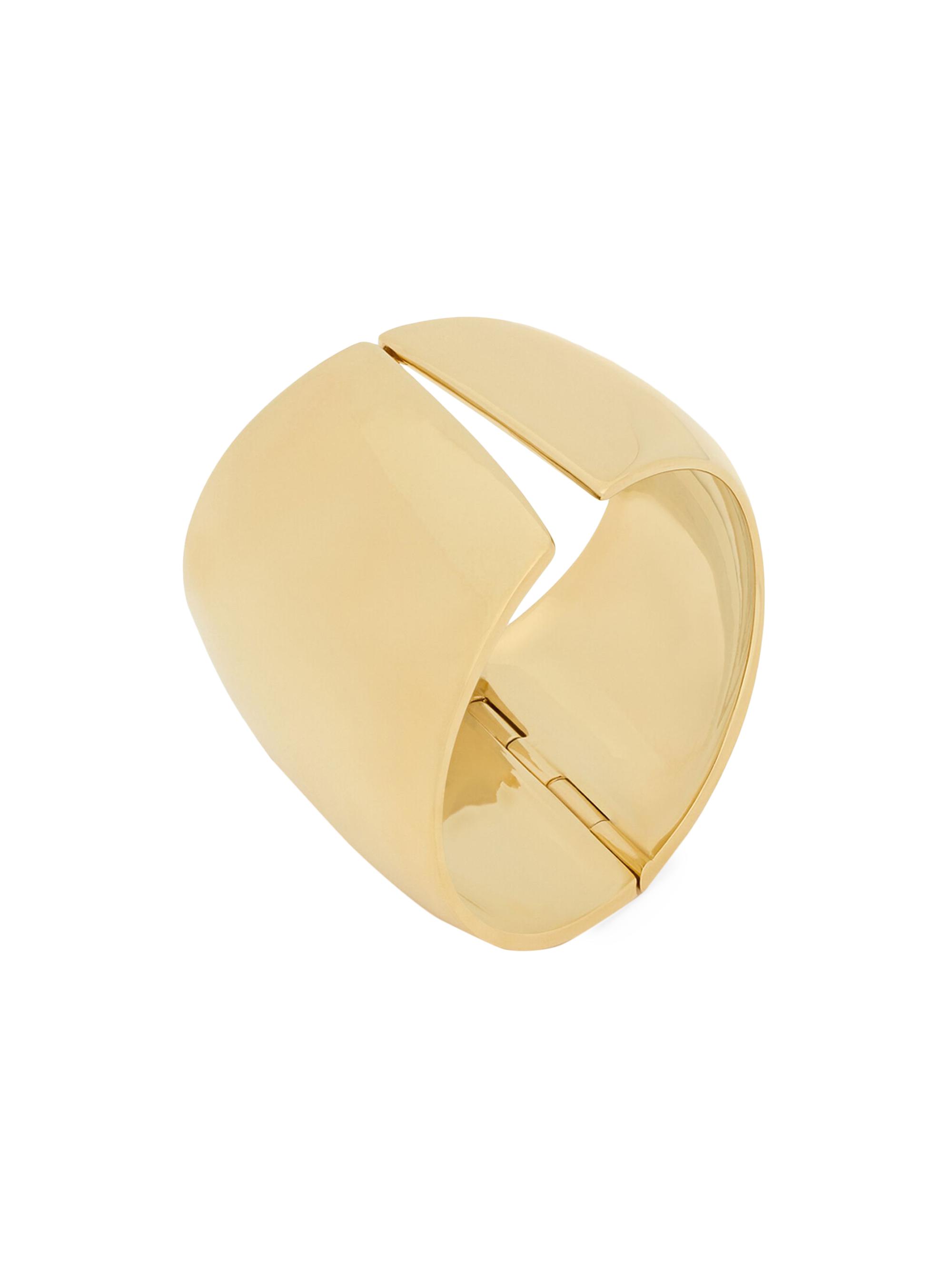 Saint Laurent Women's Asymmetrical Split Cuff In Metal - Gold