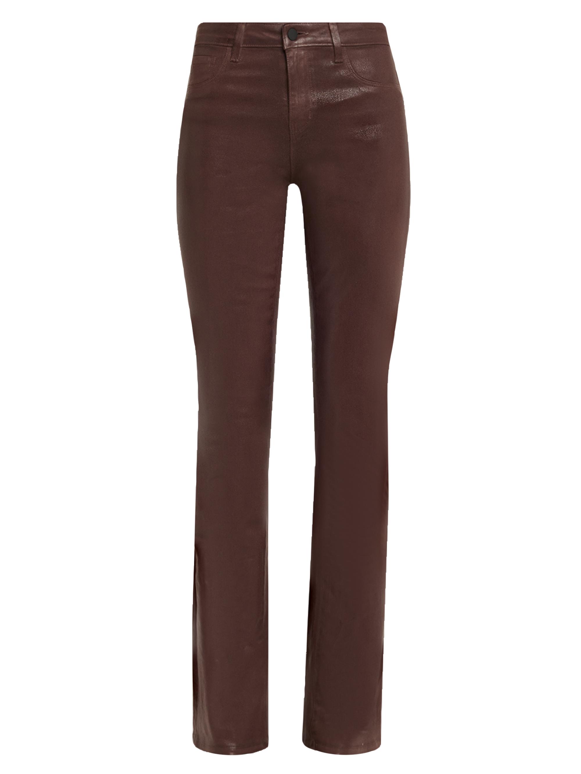 L'AGENCE Women's Selma Coated Boot-Cut Jeans - Dark Brown