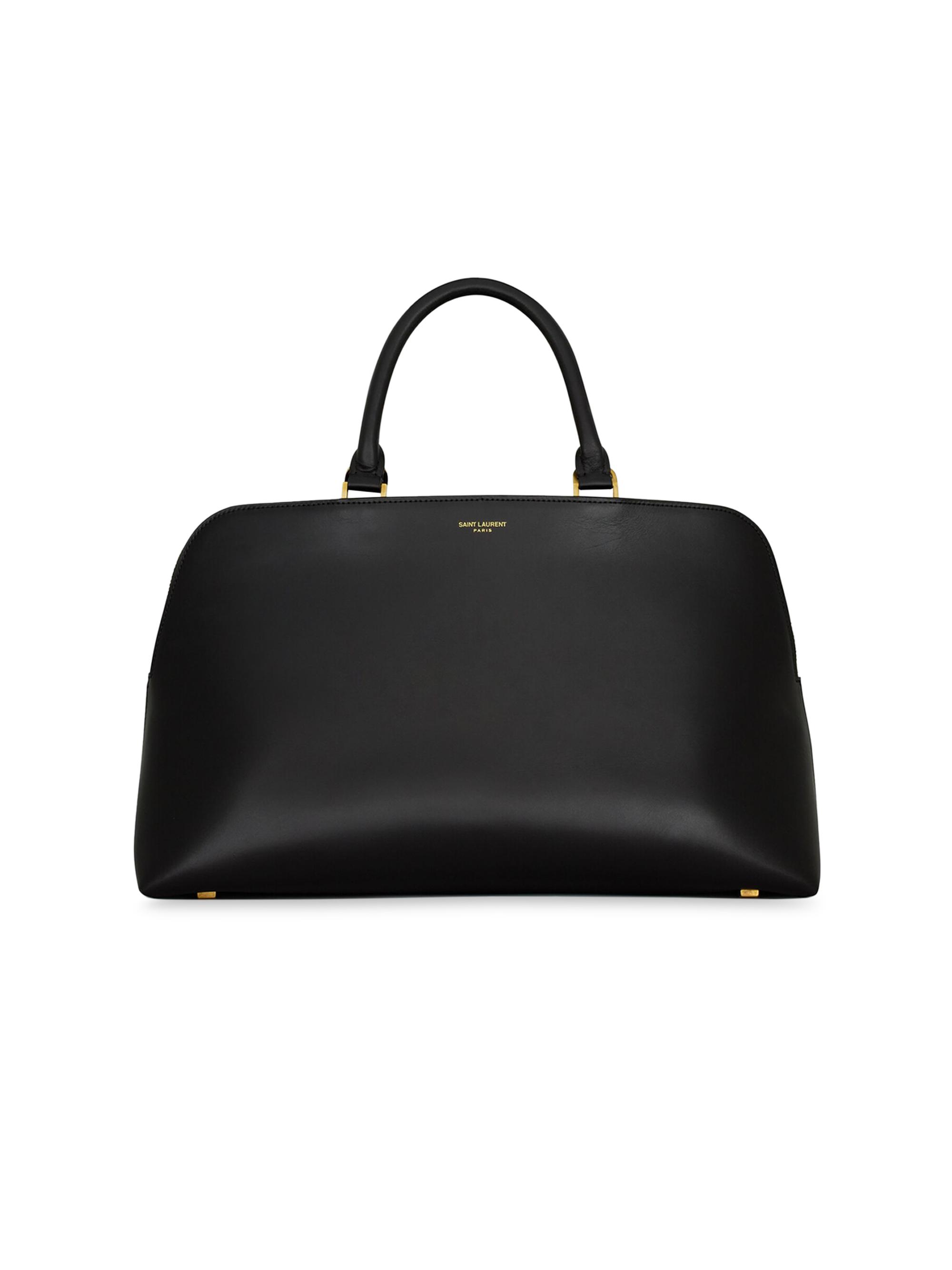Saint Laurent Sac De Jour Duffle Top Handle In Shiny Leather