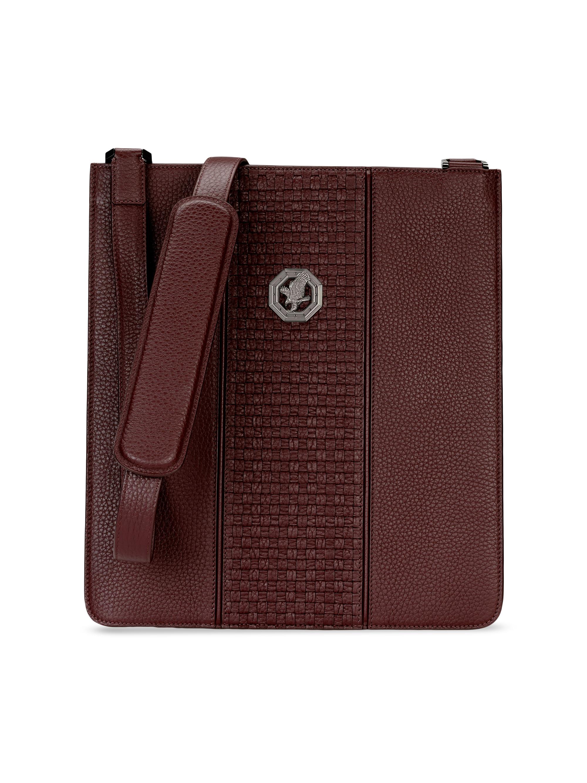 Stefano Ricci Men's Handmade Calfskin Messenger Bag - Dark Red