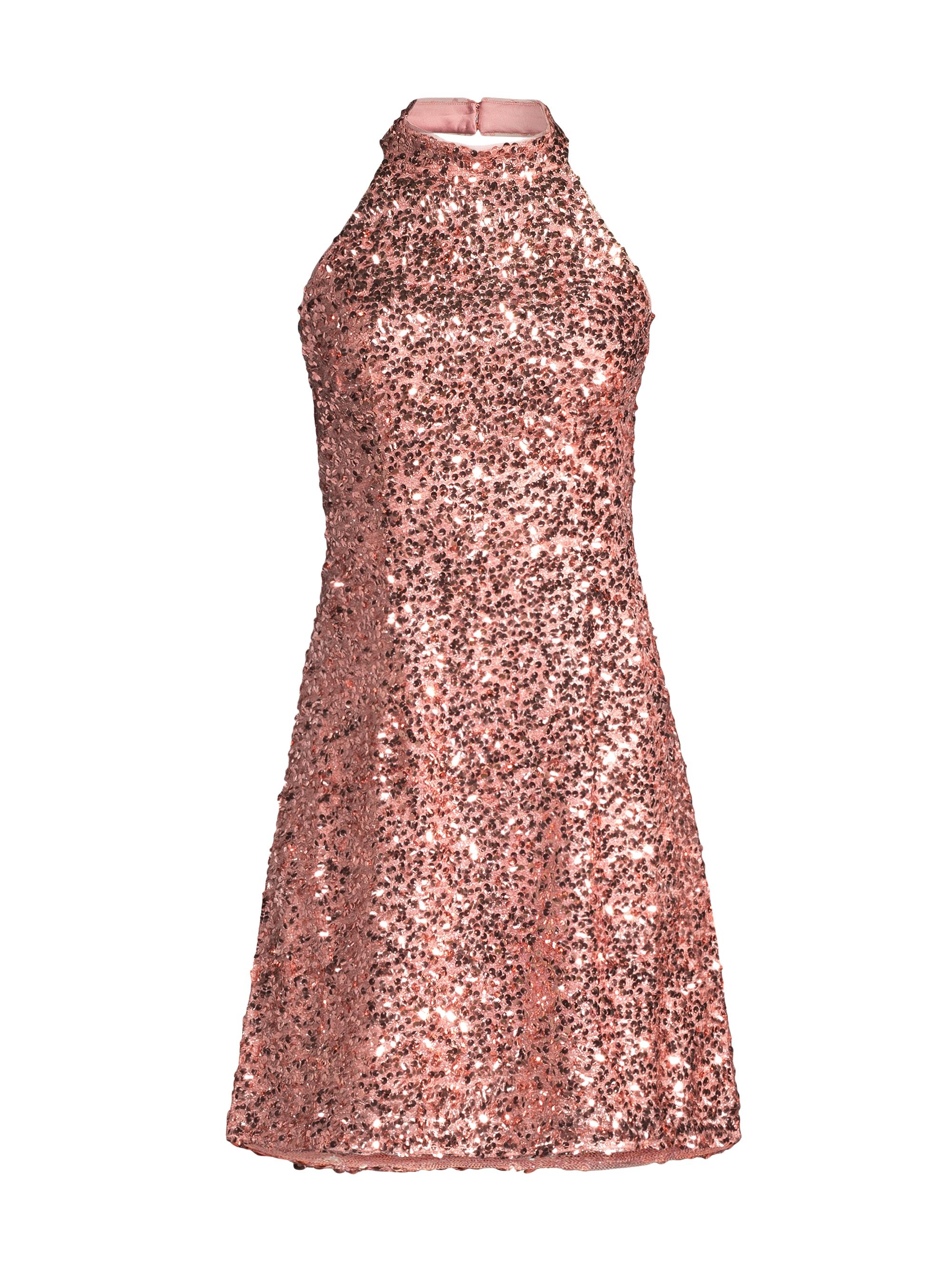 Liv Foster Women's Halter Sequin Minidress - Bronze