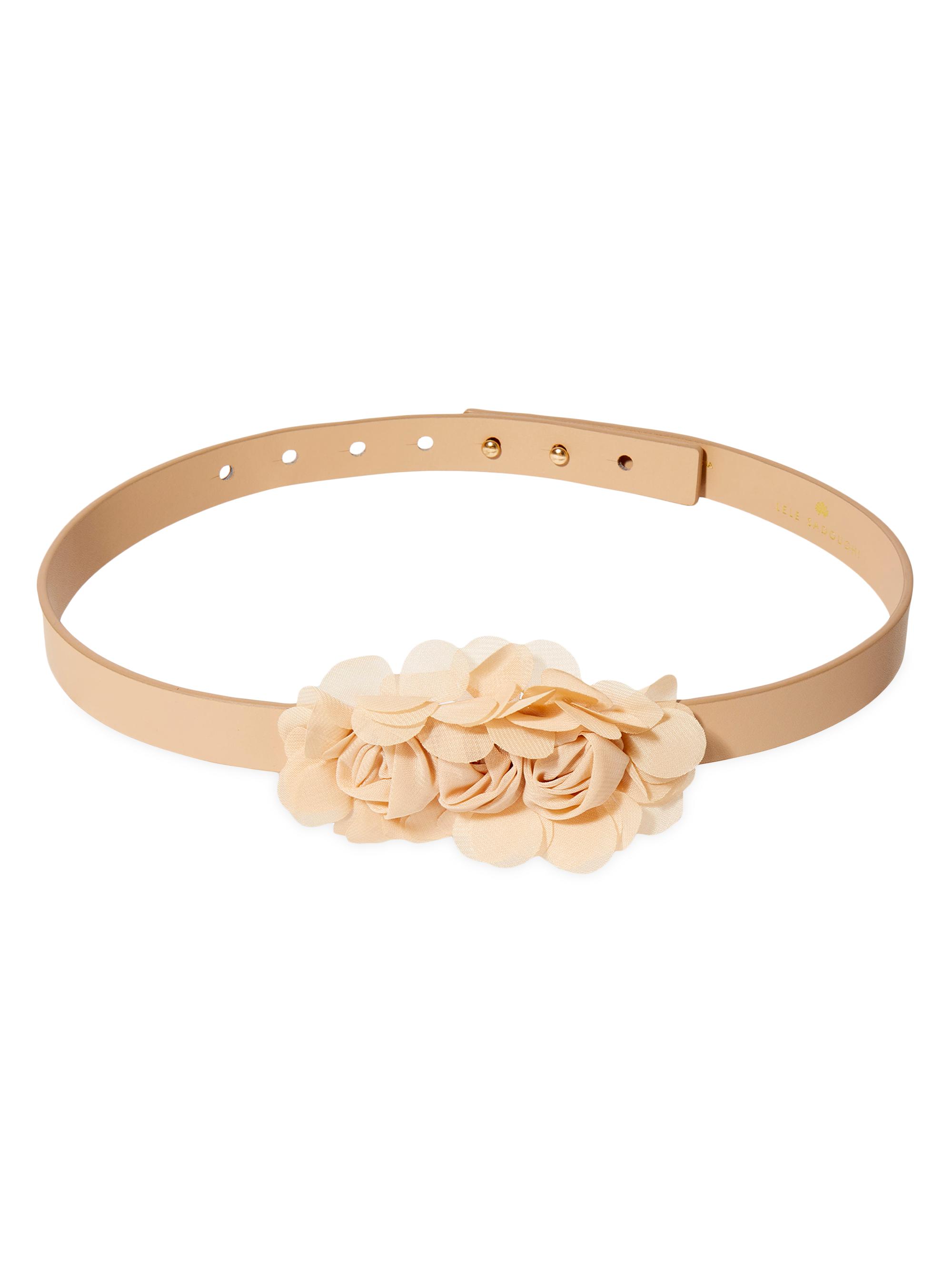 Lele Sadoughi Women's Petunia Flower Faux Leather Waist Belt - Bisque