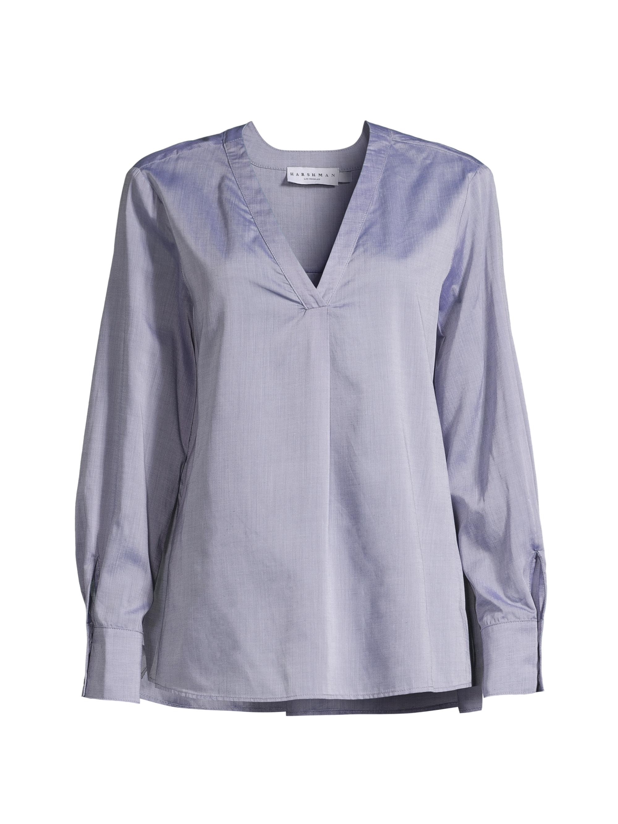 Harshman Women's Cassian V-Neck Pullover Blouse - Ice Blue