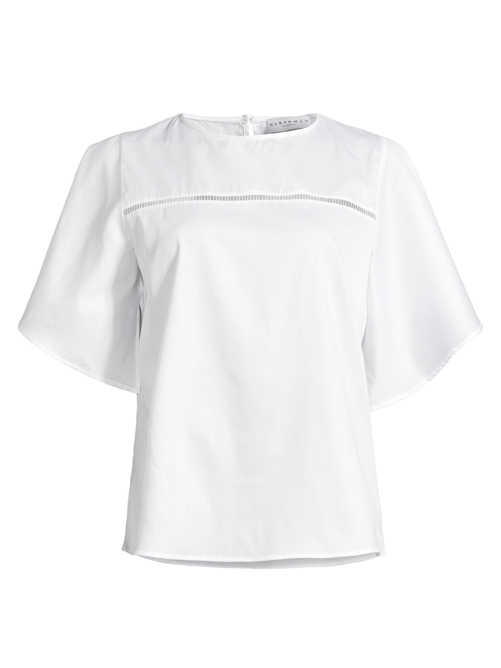 Harshman Women's Zinnia Short-Sleeve Cotton Blouse - White