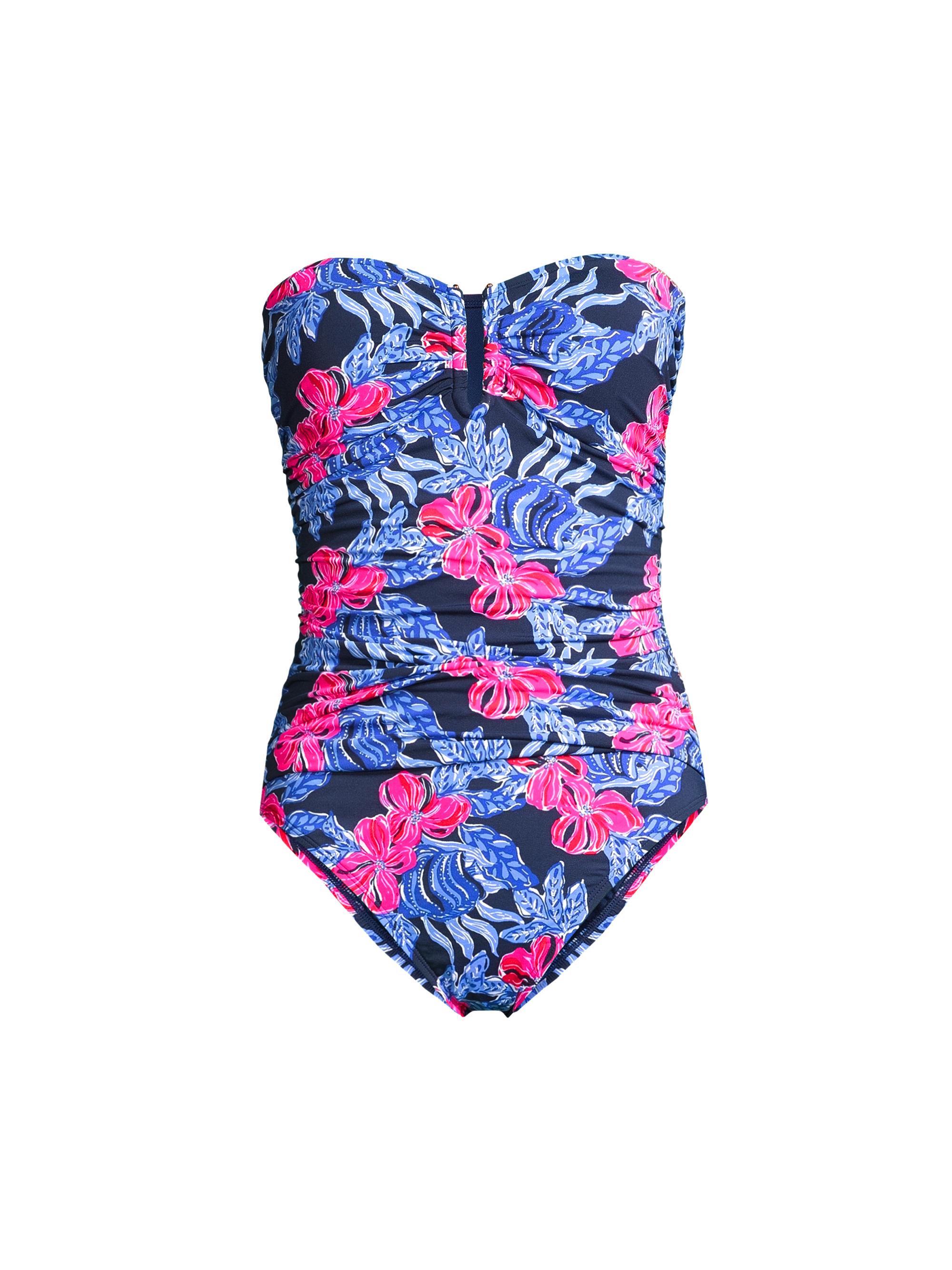 Lilly Pulitzer Women's Farlee Floral One-Piece Swimsuit - Low Tide Navy