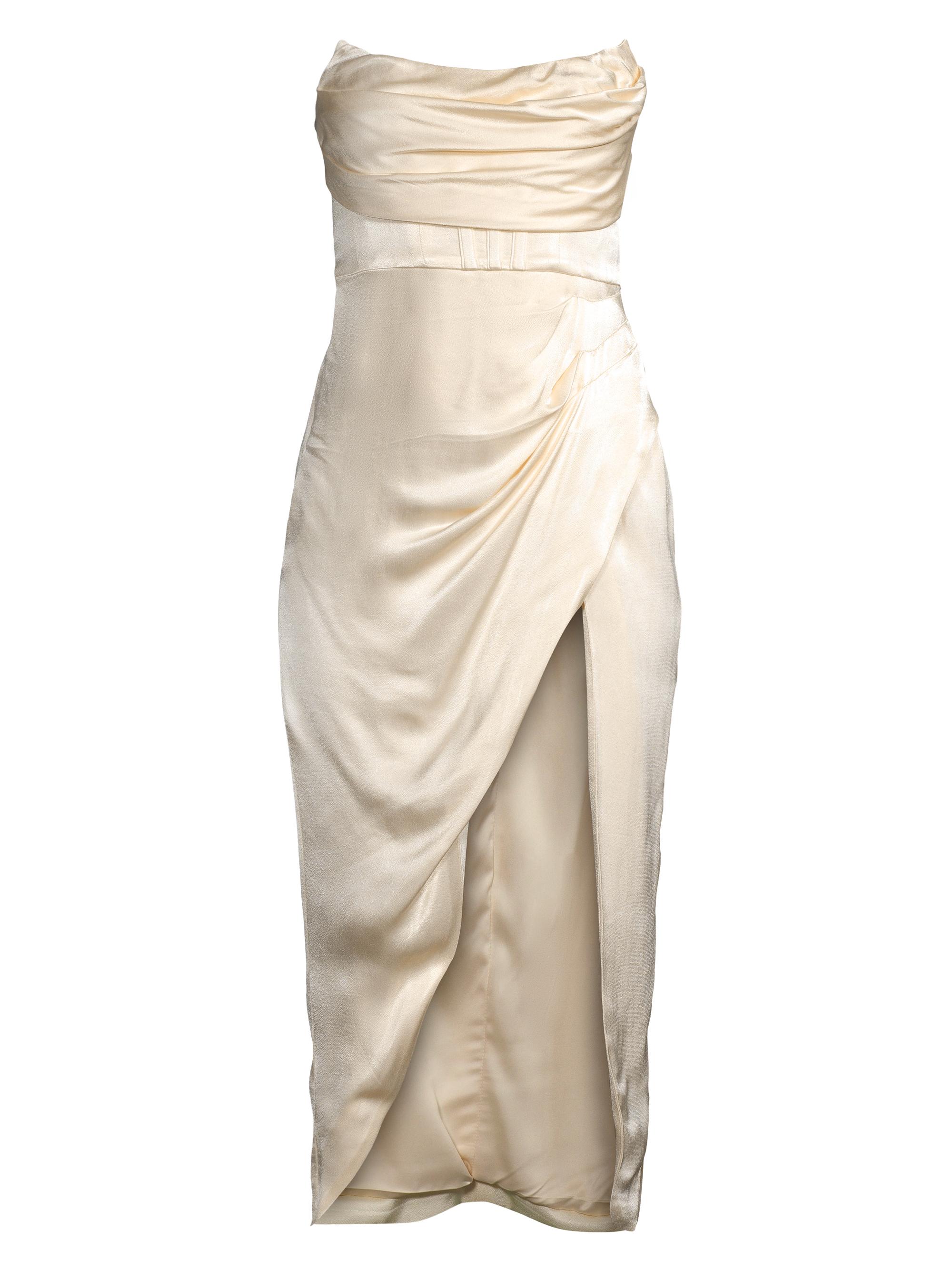 white christmas dresses Bardot Corset Crystal Starfish Gown – CHICIDA main image 1