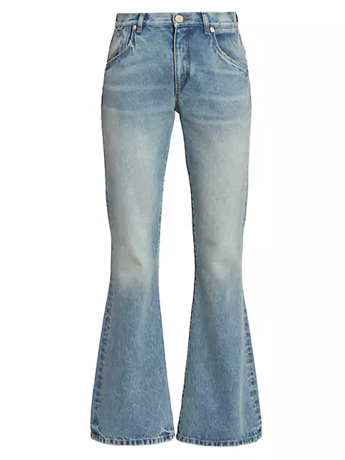 Balmain Monogram Low-Rise Bootcut Jeans