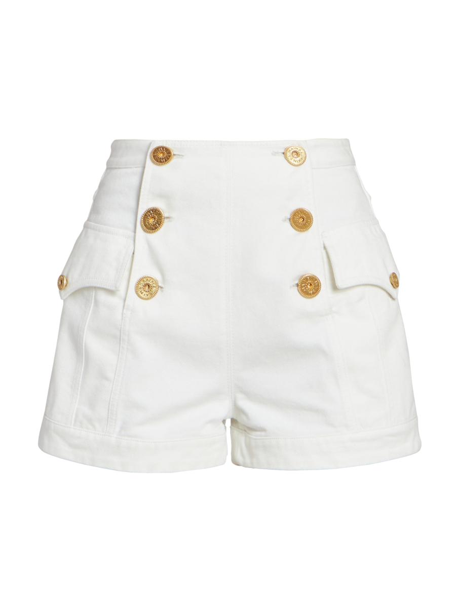 Balmain Twill Double-Breasted Shorts | Saks Fifth Avenue