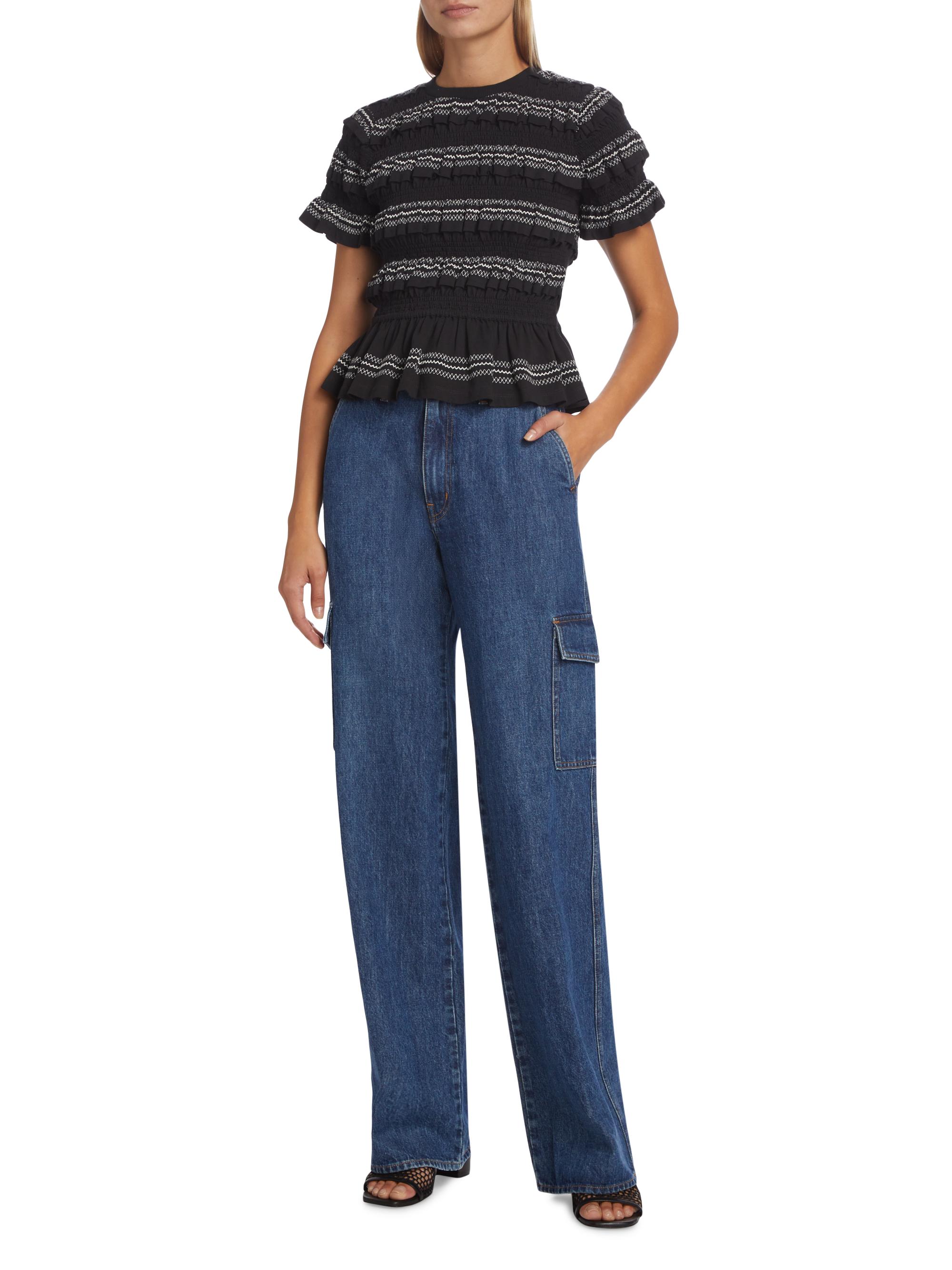 トップス Sea New York MABLE CAMBRIC SMOCKED TOP Sea Mable Cambric Cotton Smocked Top | Saks Fifth Avenue