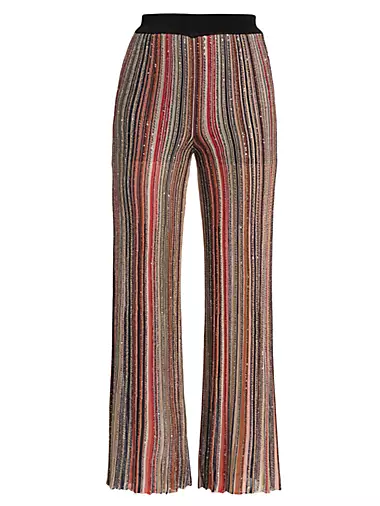 Stripe Sequined Flare Pant