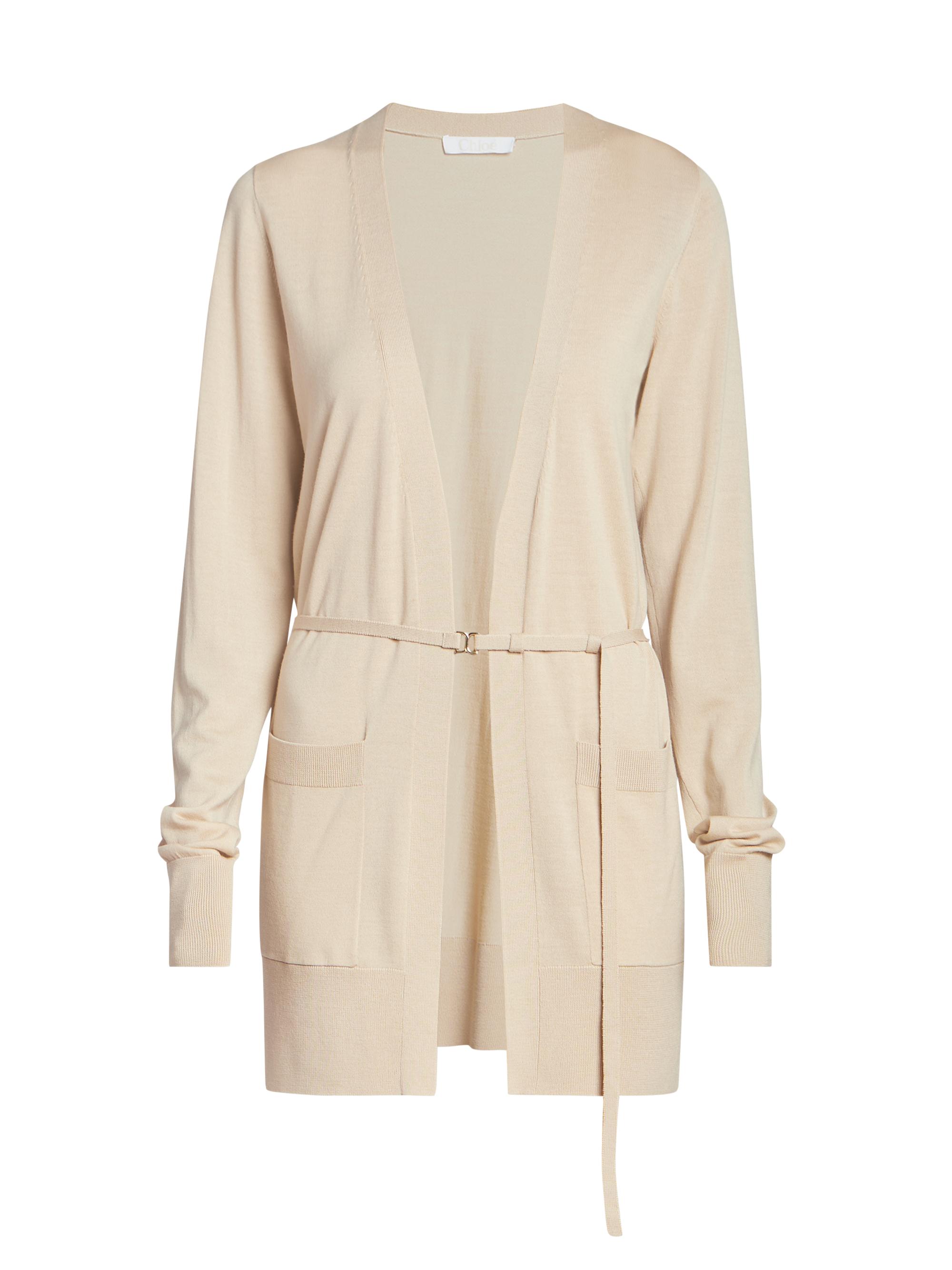 Chloé Women's Knit Belted Wool Cardigan - Hot Sand
