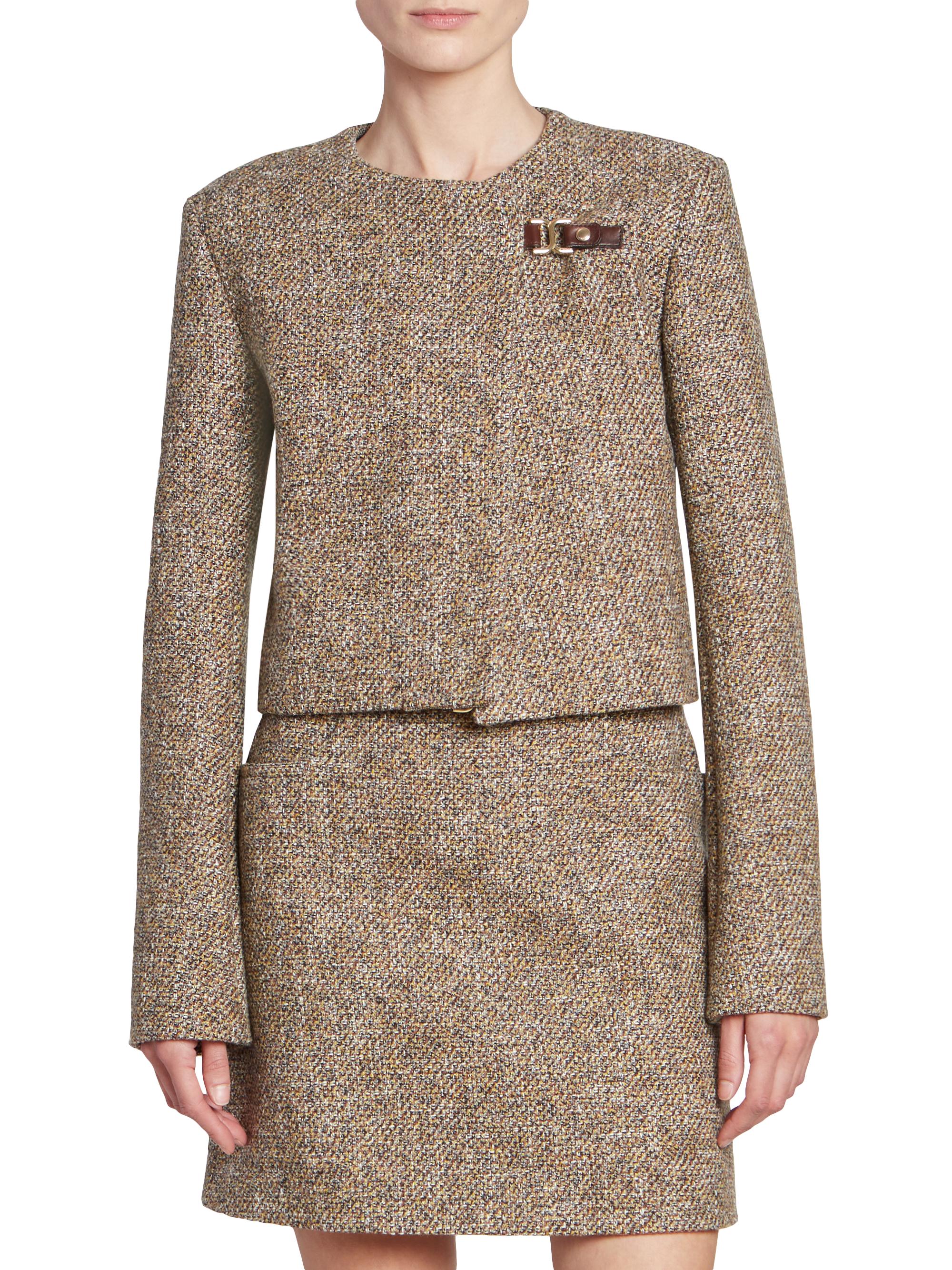 Chloé Cropped Wool-Blend Tweed Jacket | Saks Fifth Avenue