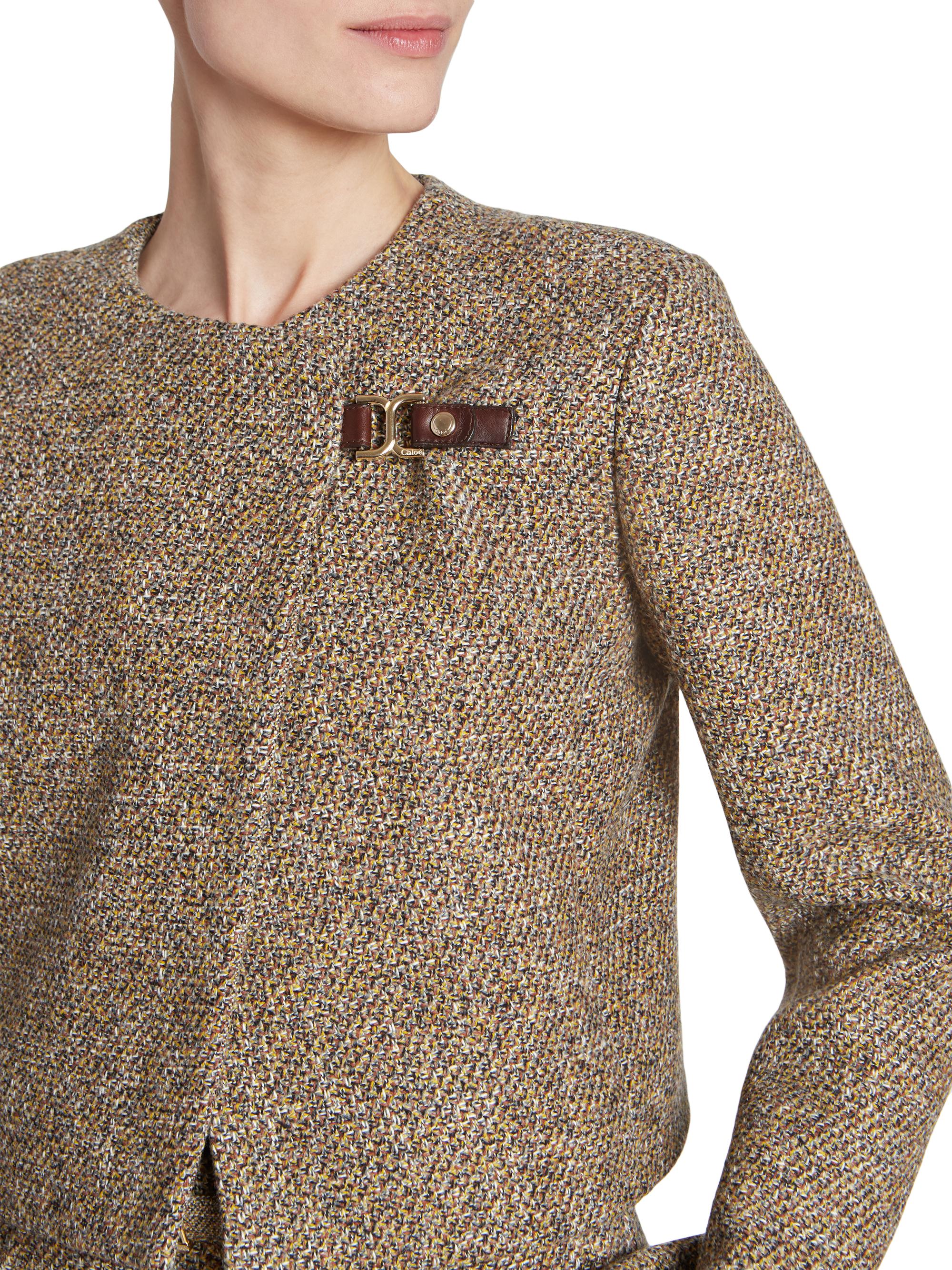 Chloé Cropped Wool-Blend Tweed Jacket | Saks Fifth Avenue