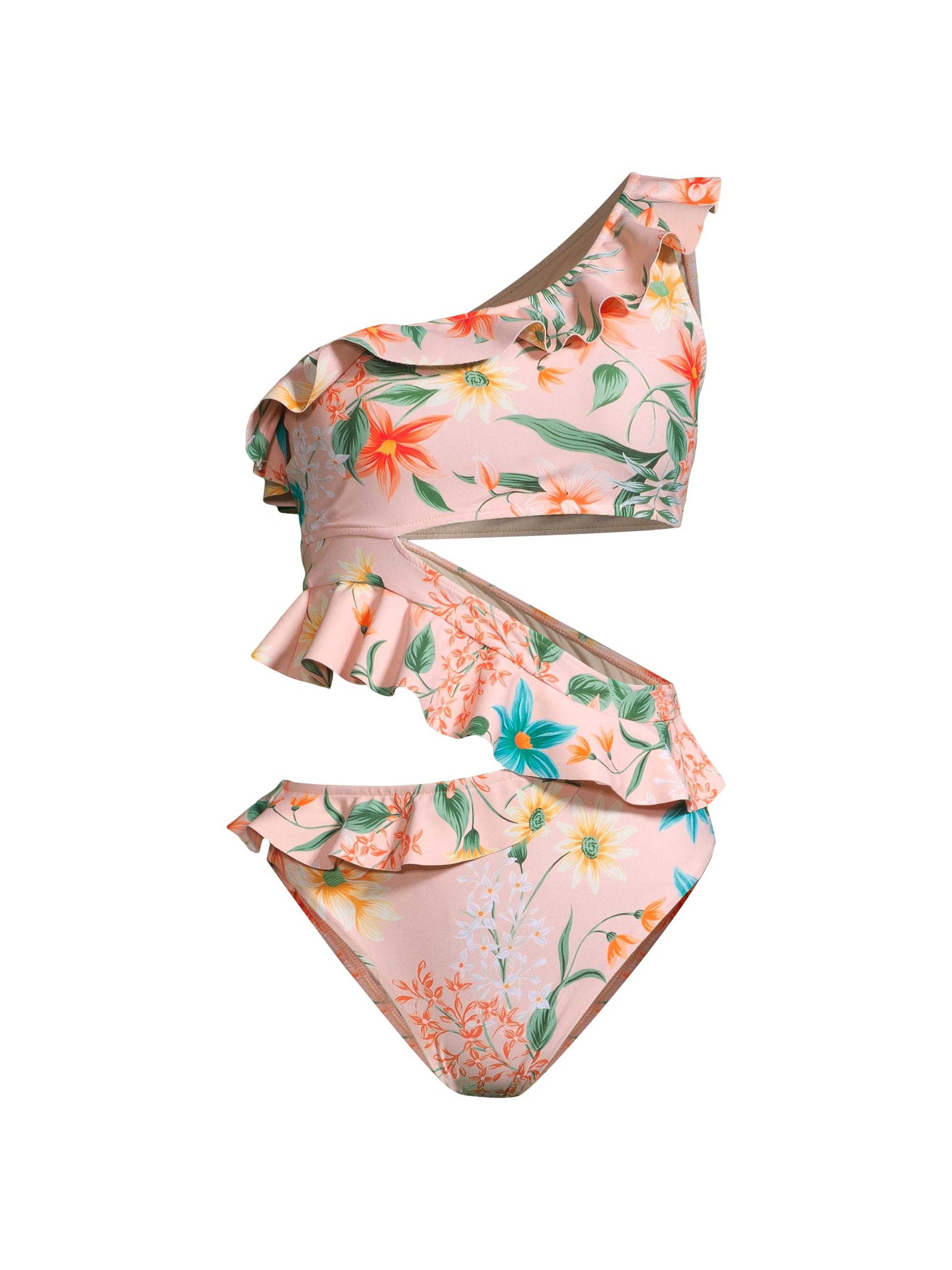 PQ Women's Ruffle Cut-Out One-Piece Swimsuit - Botanica