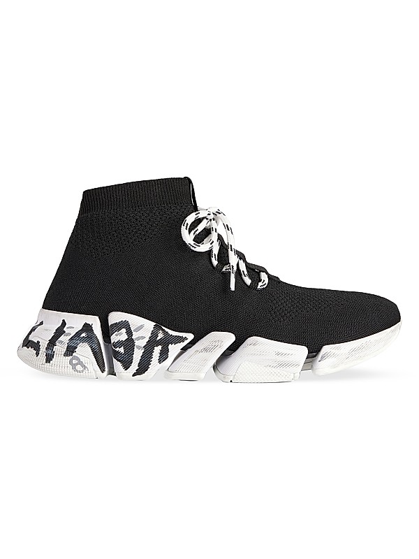 Shop Balenciaga Speed 2.0 Lace-Up Graffiti Recycled Knit Shop Balenciaga Speed 2.0 Lace-Up Graffiti Recycled Knit