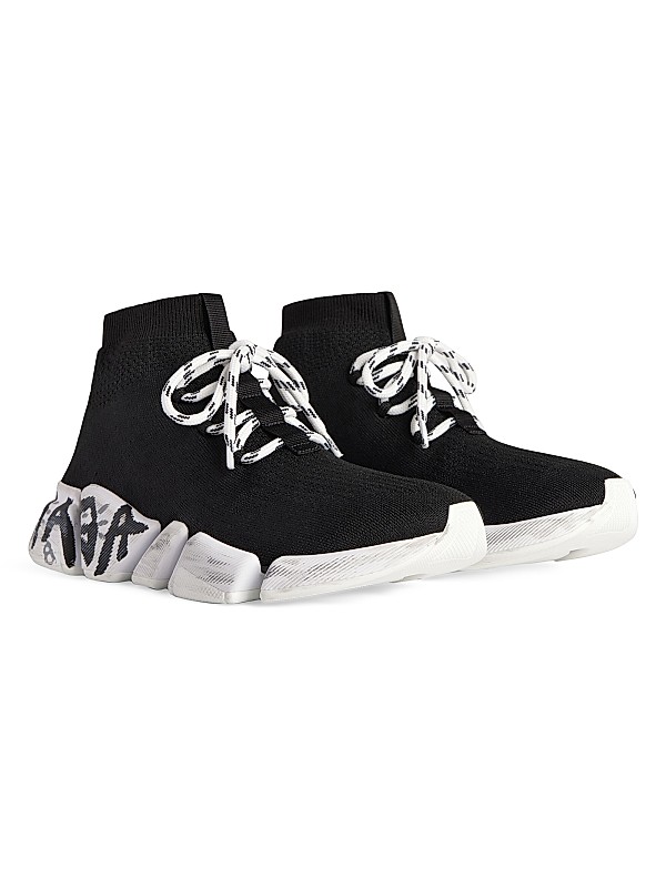 Shop Balenciaga Speed 2.0 Lace-Up Graffiti Recycled Knit Shop Balenciaga Speed 2.0 Lace-Up Graffiti Recycled Knit