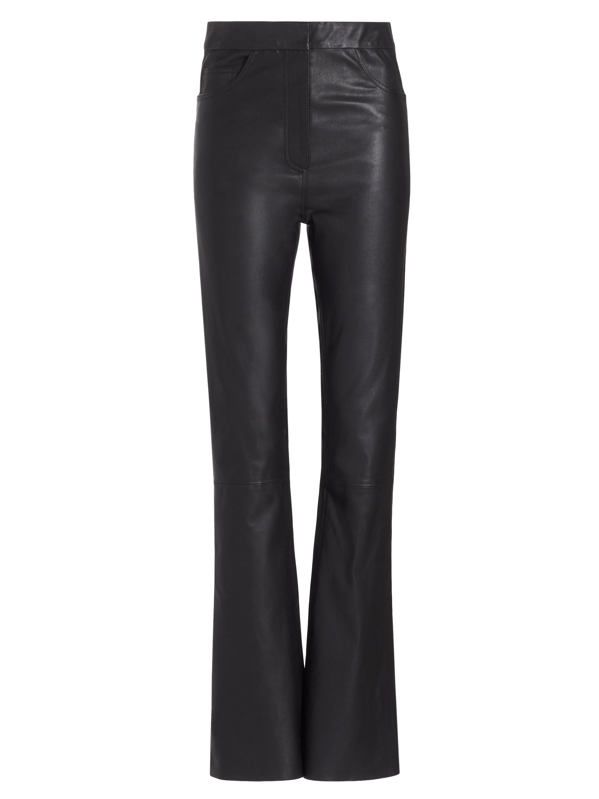 Remain Birger Christensen Women's Stretch Leather Flare-Leg Pants - Black