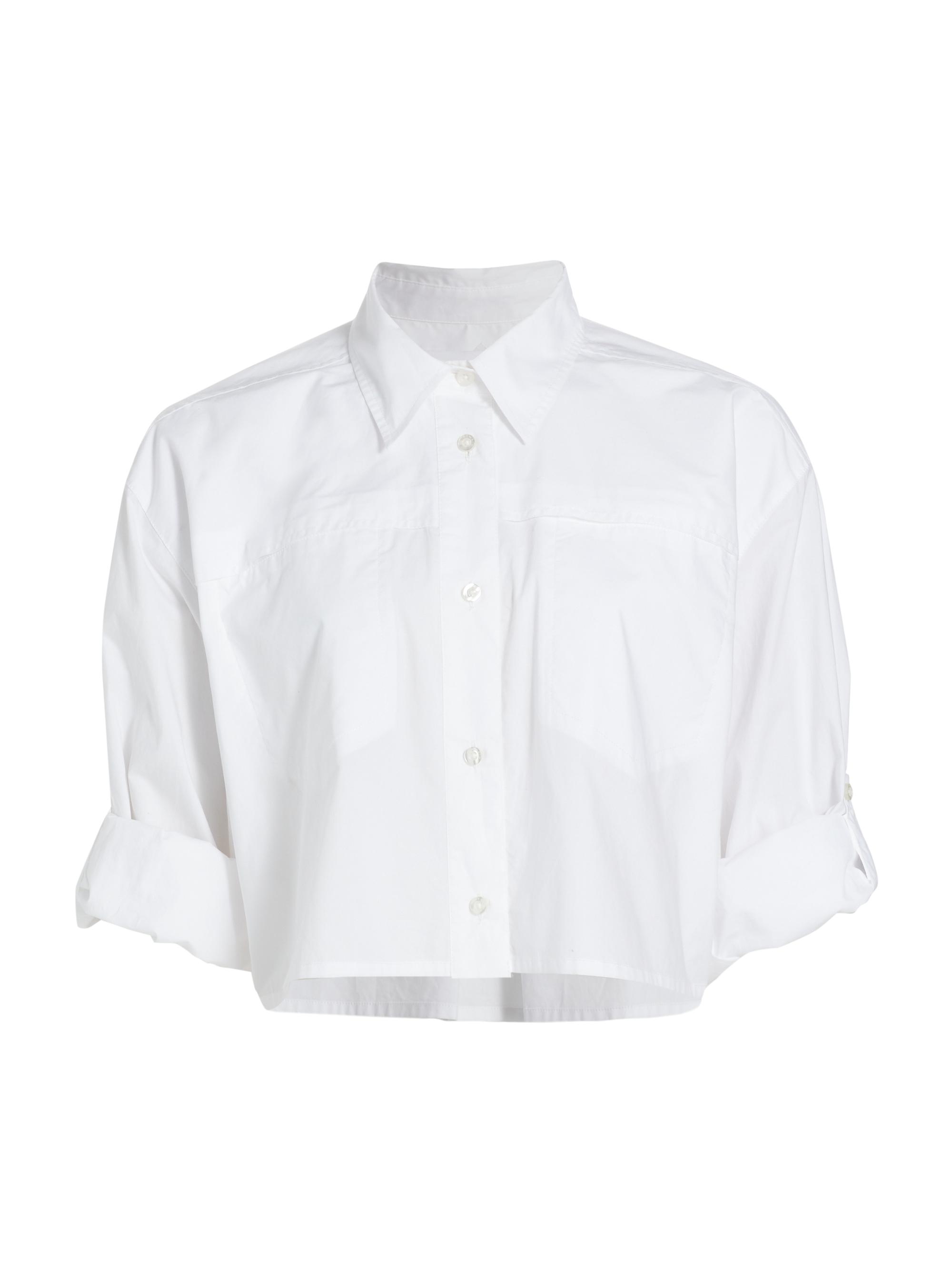 Remain Birger Christensen Women's Cotton Poplin Cropped Shirt - Bright White