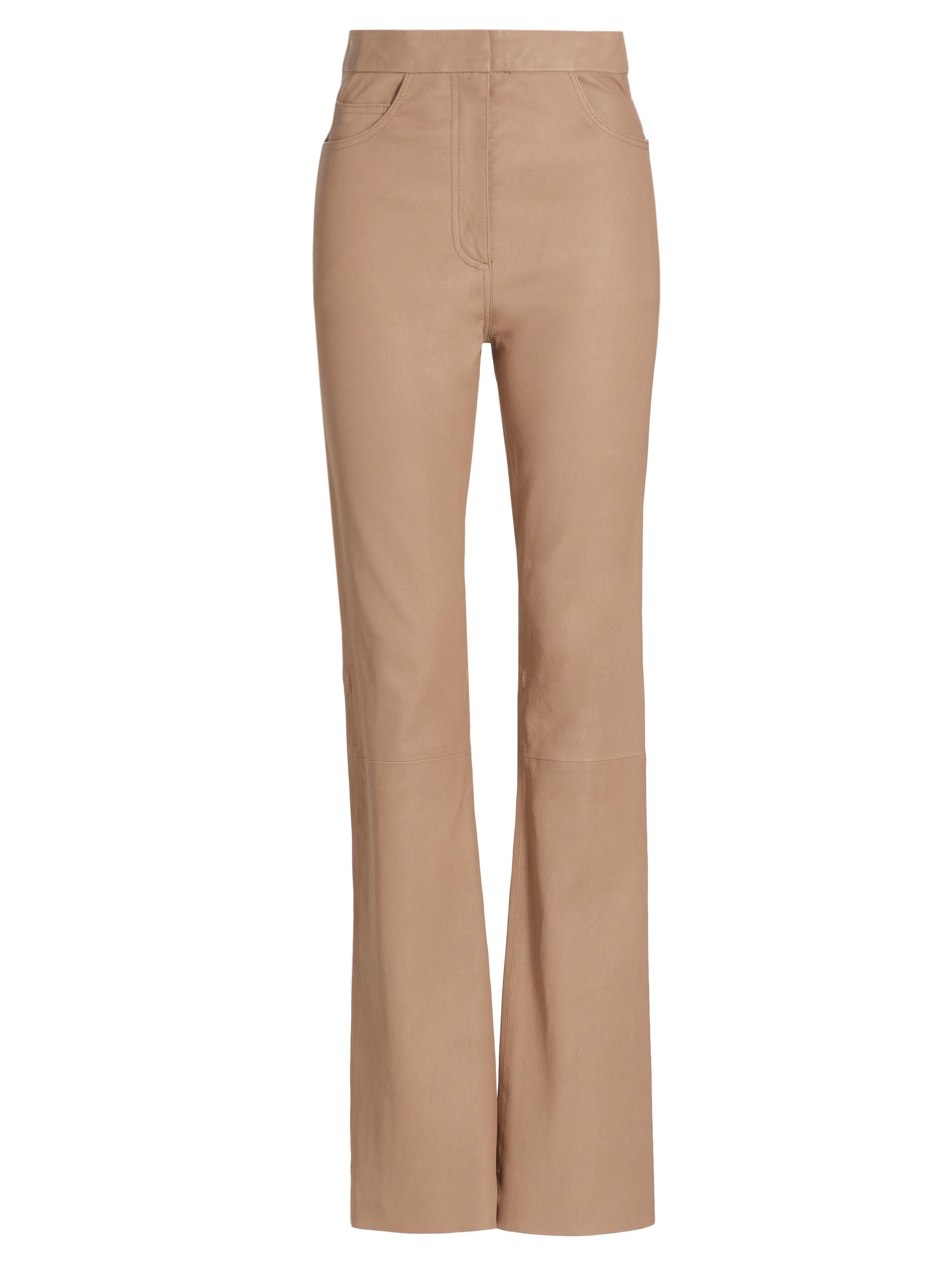 Remain Birger Christensen Women's Stretch Leather Flared Pants - Tannin