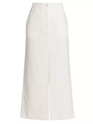 Twill A-Line Maxi Skirt