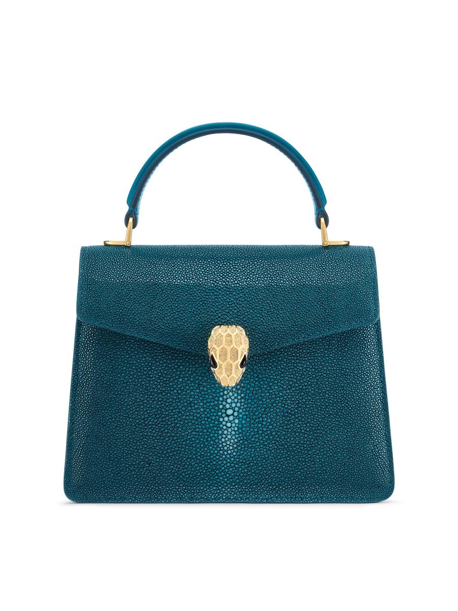 BVLGARI Serpenti Forever Leather Top Handle Bag | Saks Fifth
