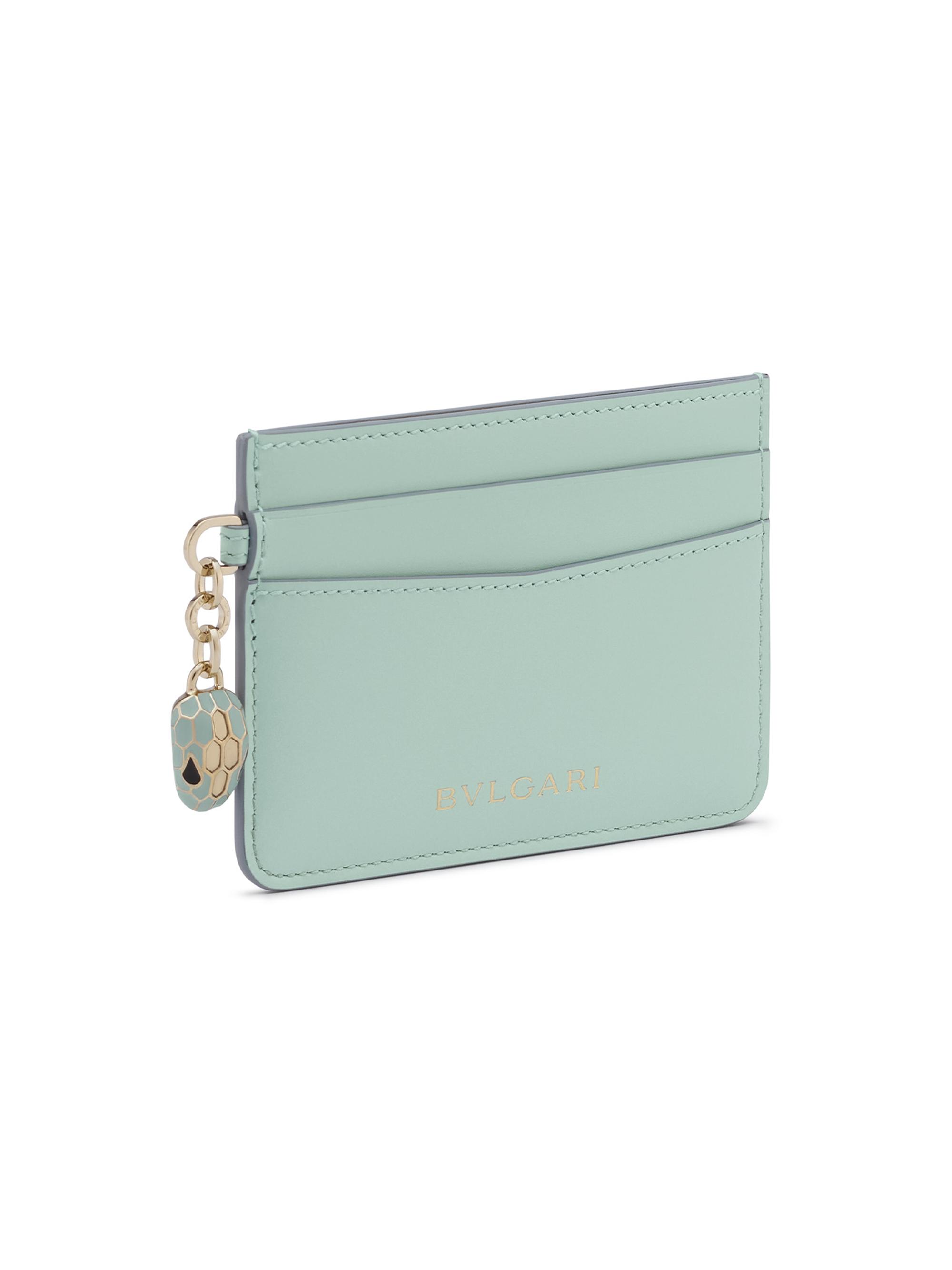 BVLGARI Women's Serpenti Forever Leather Card Holder - Aqua