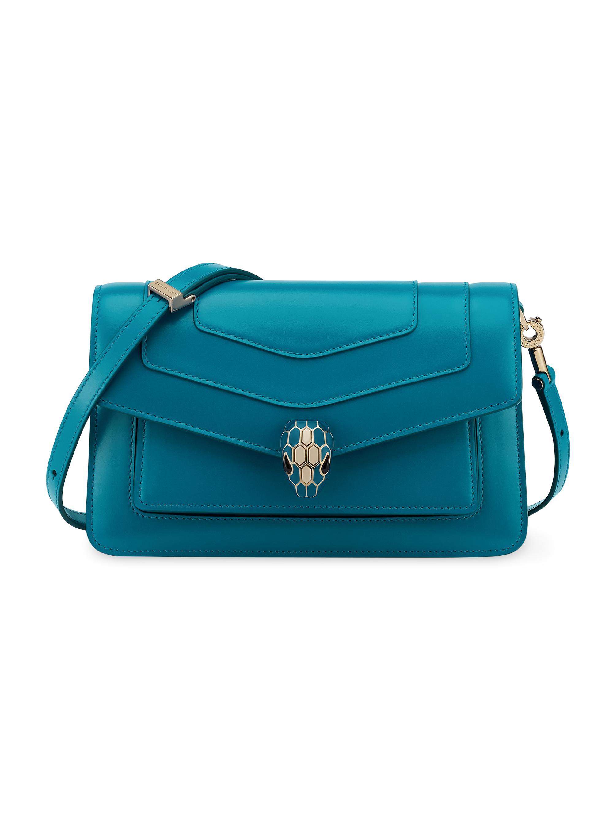 BVLGARI Women's Serpenti Forever Leather Shoulder Bag - Laguna Blue