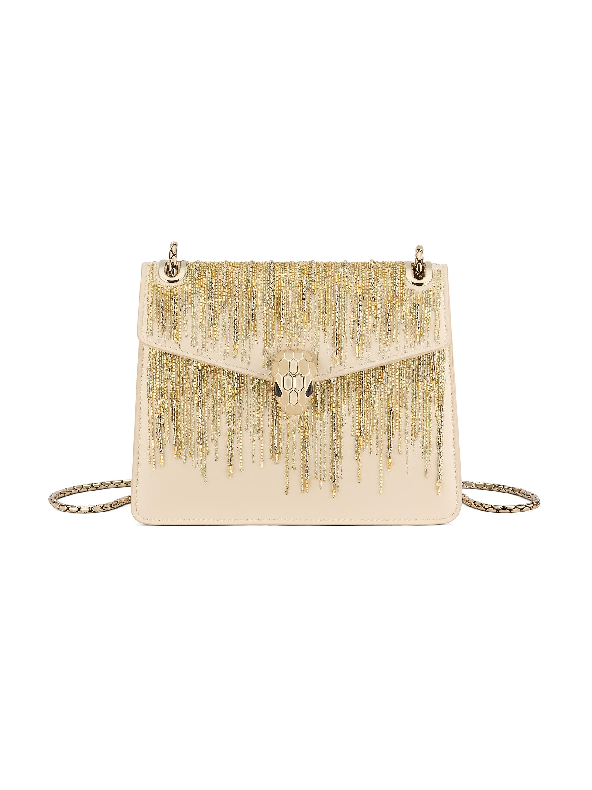 BVLGARI Women's Serpenti Forever Embellished Leather Shoulder Bag -  Opal Light Gold