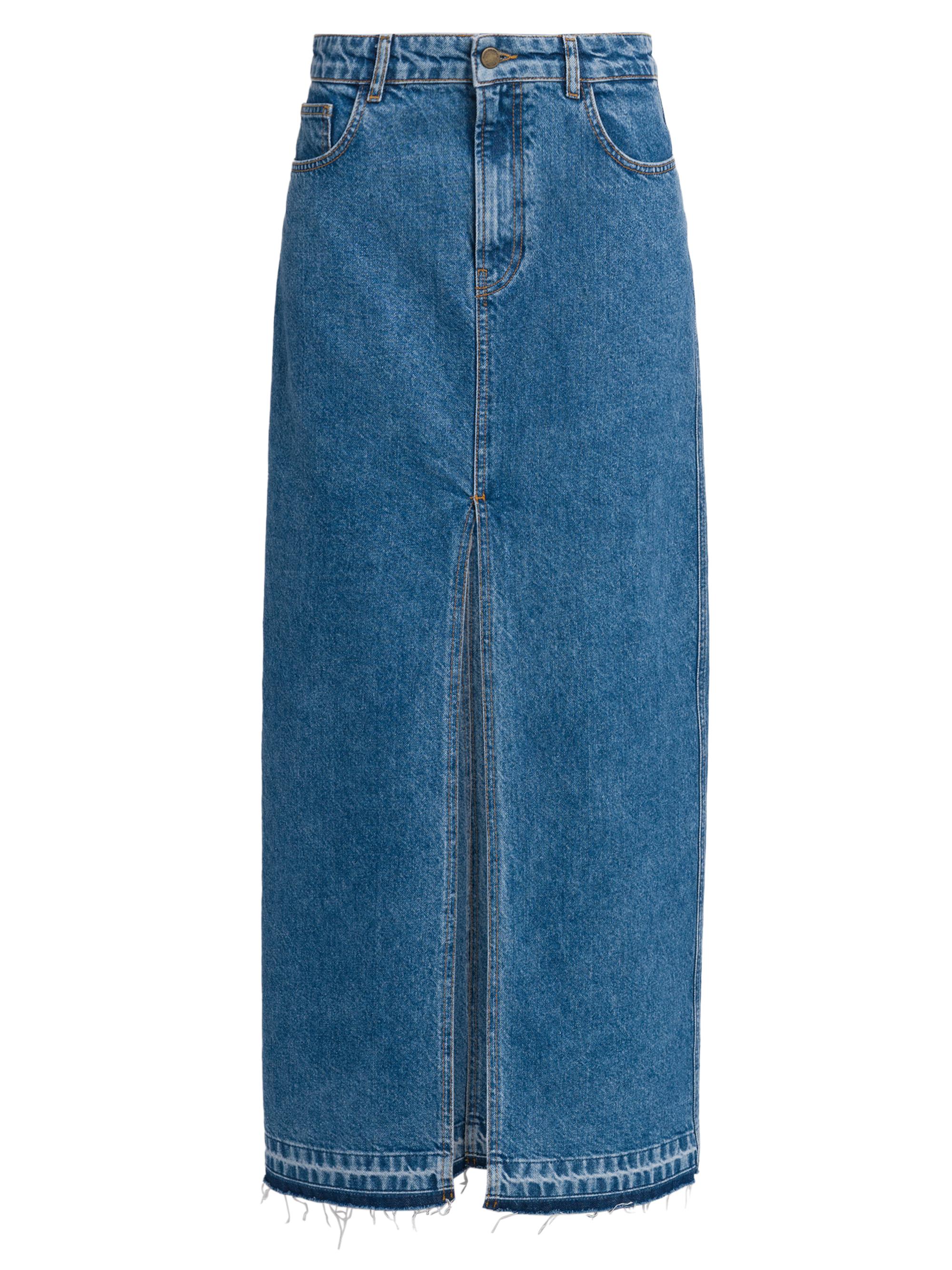 Philosophy di Lorenzo Serafini Women's Denim Released-Hem Maxi Skirt - Blue