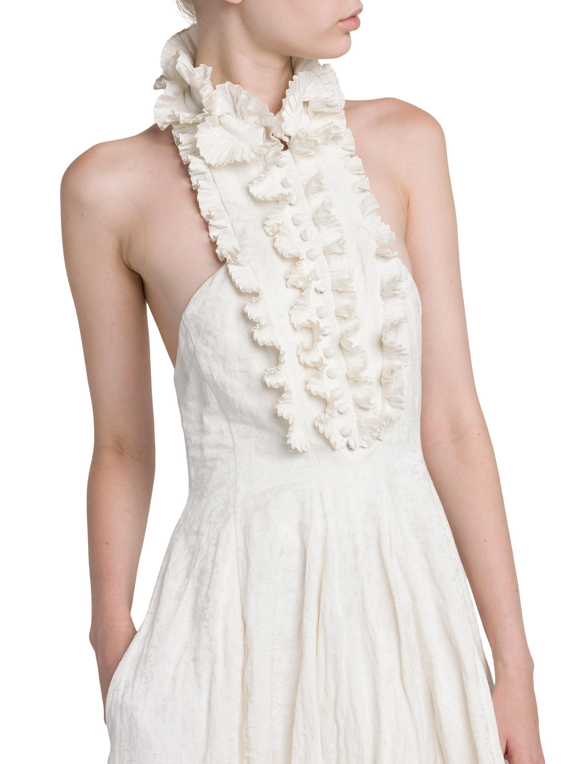 Philosophy di Lorenzo Serafini Inox Cotton Jacquard Halter Dress