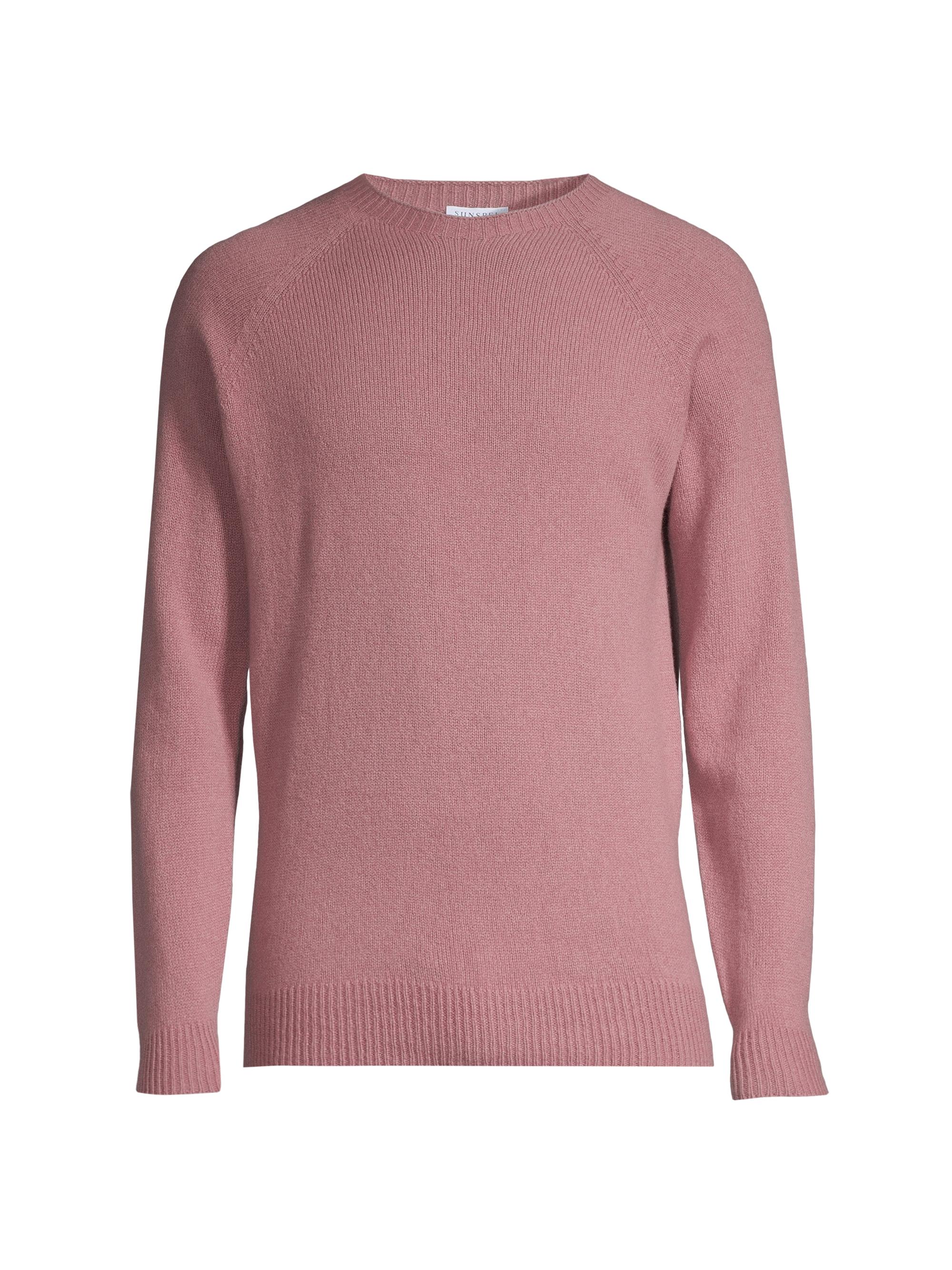 Sunspel Men's Crewneck Wool Sweater - Vintage Pink
