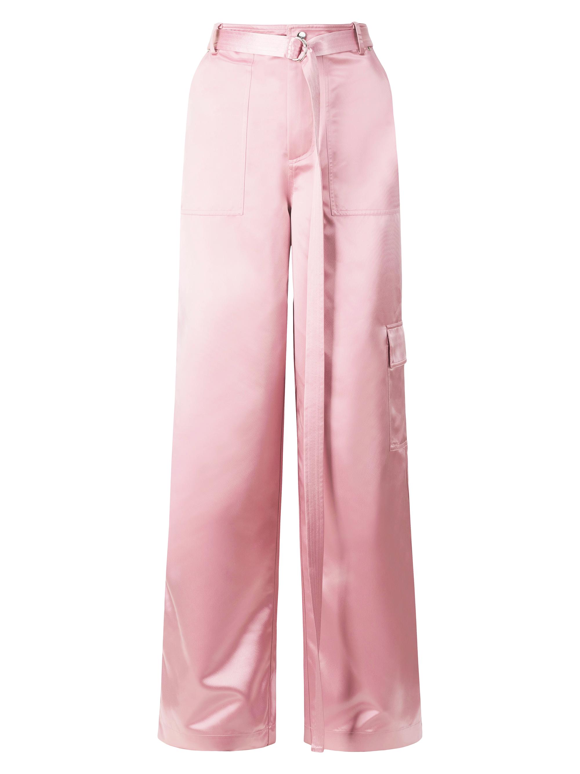 Staud Women's Shay Satin Straight-Leg Pants - Cherry Blossom