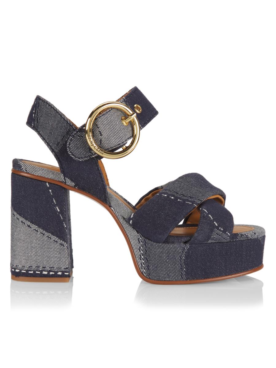 See by Chloé Joei 110MM Denim Platform Sandals | Saks Fifth