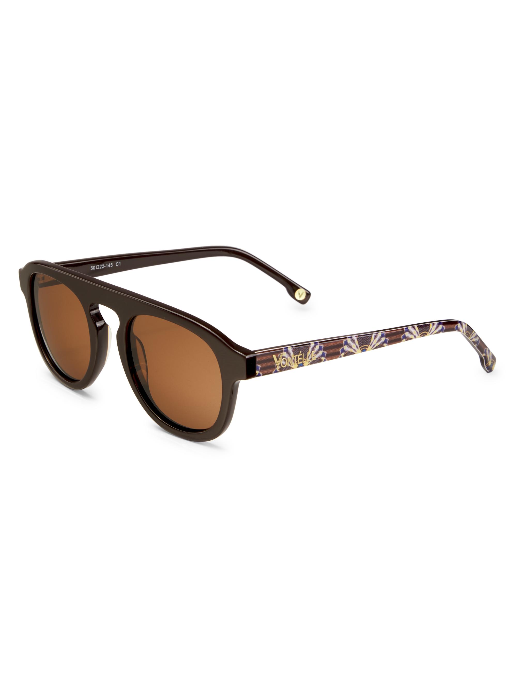 Vontelle Women's Ankara 52MM Aviator Sunglasses - Brown