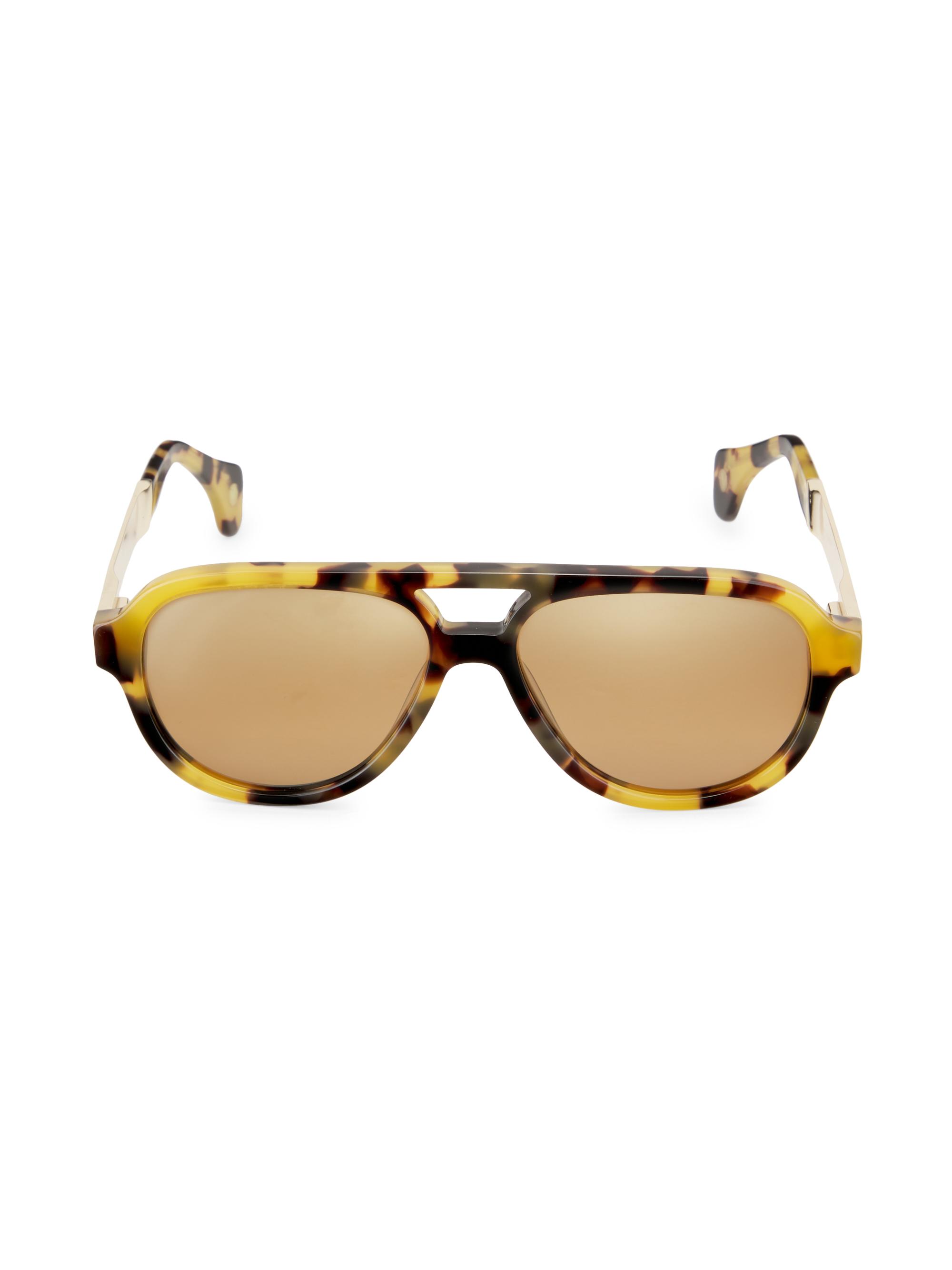 Vontelle Women's Ankara 50MM Aviator Sunglasses - Tortoise