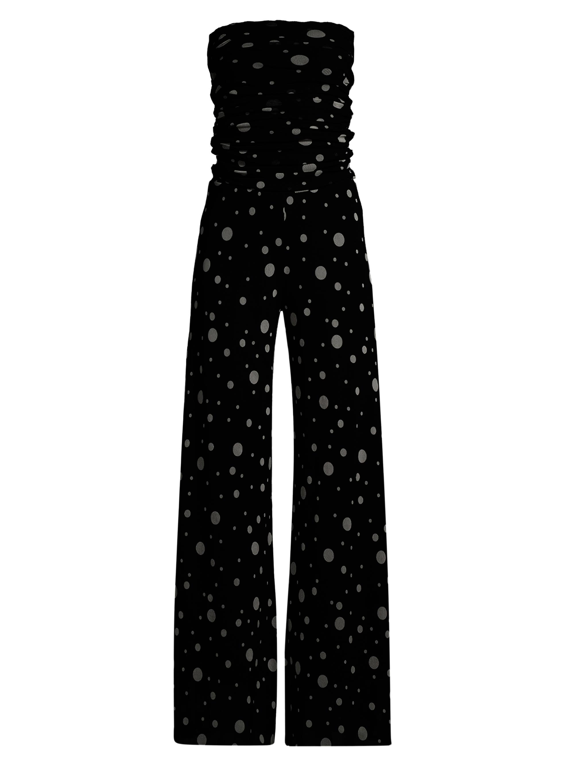 Fuzzi Women's Tuta Polka Dot Strapless Jumpsuit - Black Multi