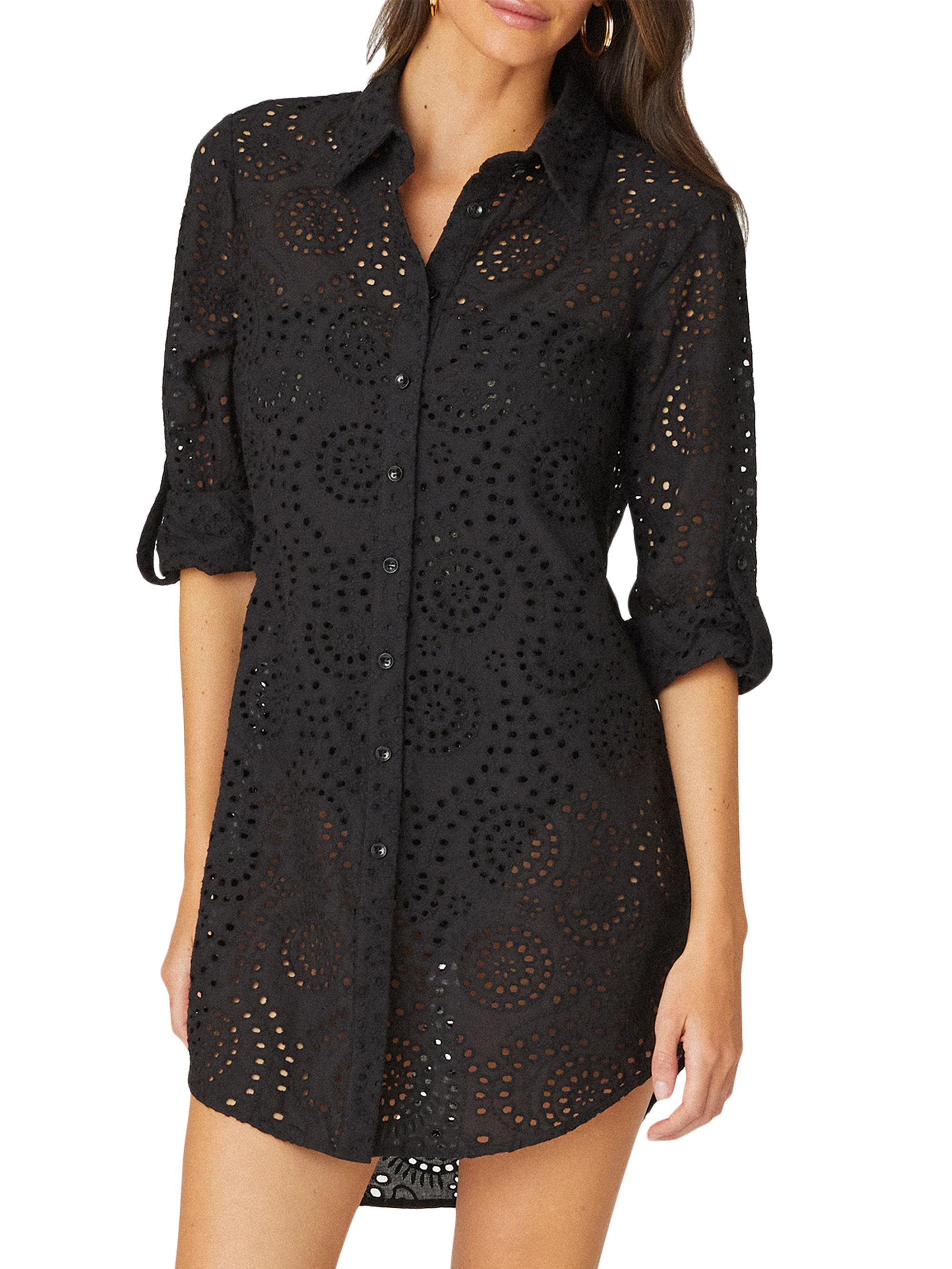 Shoshanna Eyelet-Embroidered Cover-Up Shirtdress | Saks Fifth Avenue