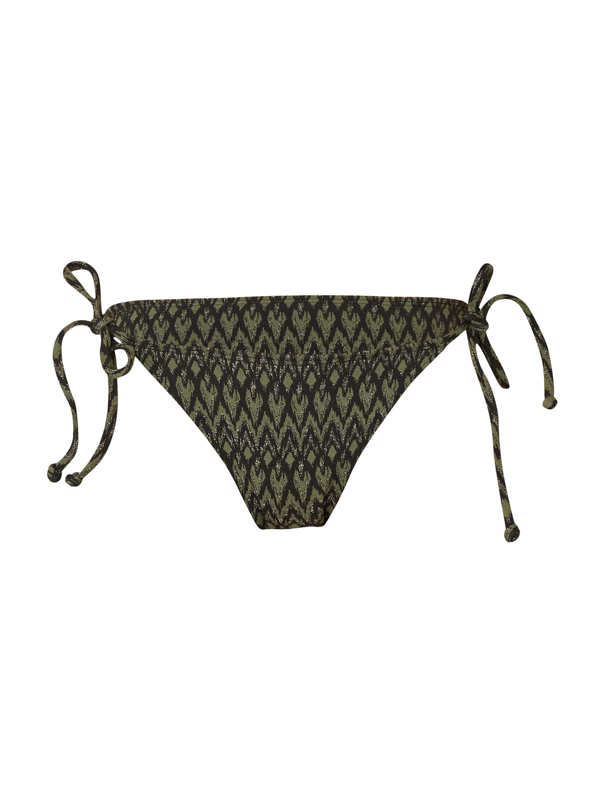 Shoshanna Women's Ikat Side-Tie Bikini Bottoms - Olive Green Jet Silver