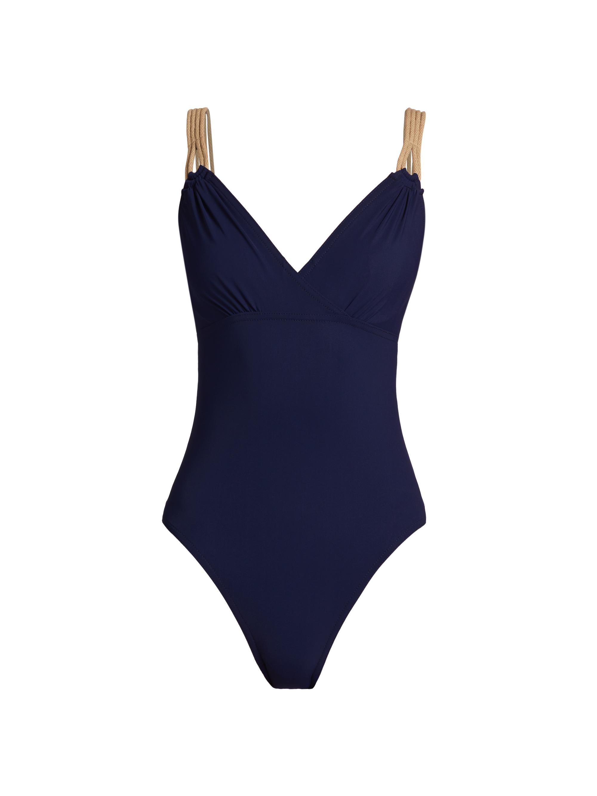 Karla Colletto Swim Women's Charlie Surplice One-Piece Swimsuit - Navy