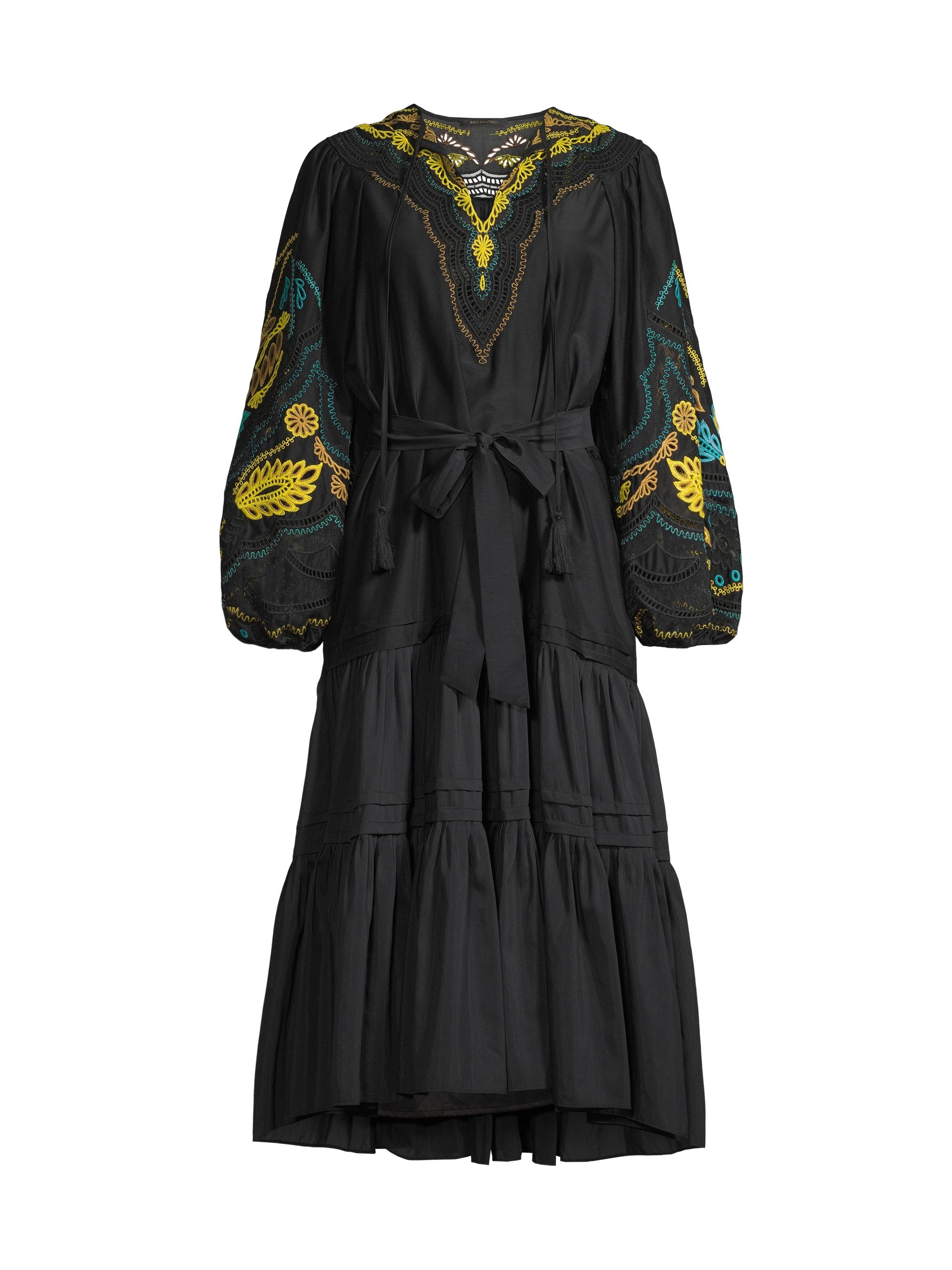 Shop Kobi Halperin Val Embroidered Voile Midi Dress | Saks Fifth 
