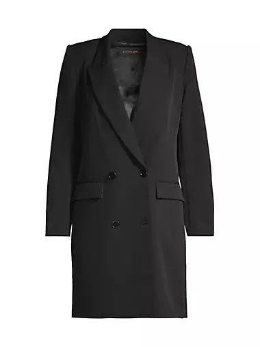 Ivy Double-Breasted Twill Blazer Dress