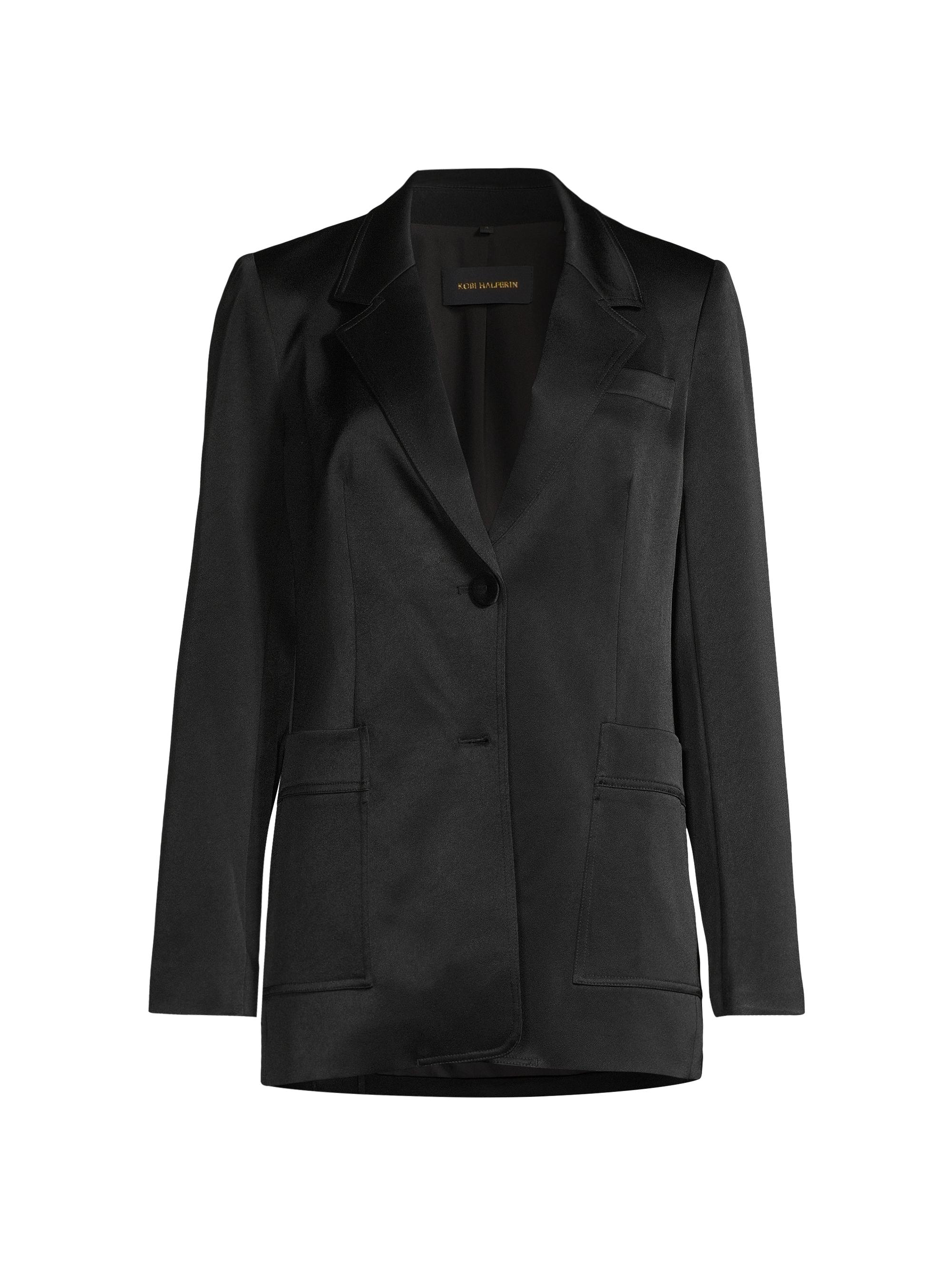 Kobi Halperin Women's Madelyn Satin-Back Crepe Two-Button Blazer - Black
