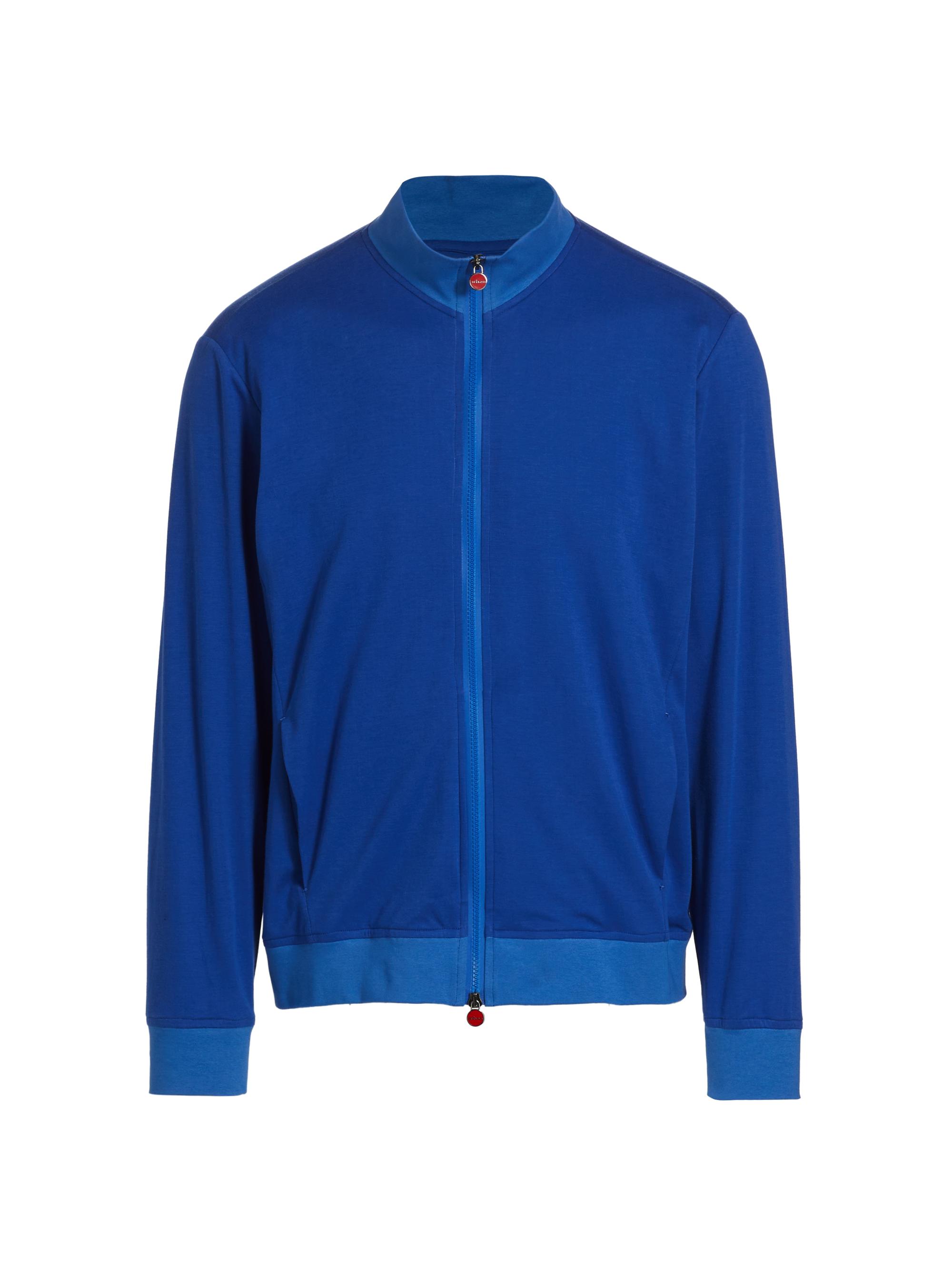 Kiton Men's One Zip-Up Knit Track Jacket - Cornflower Blue