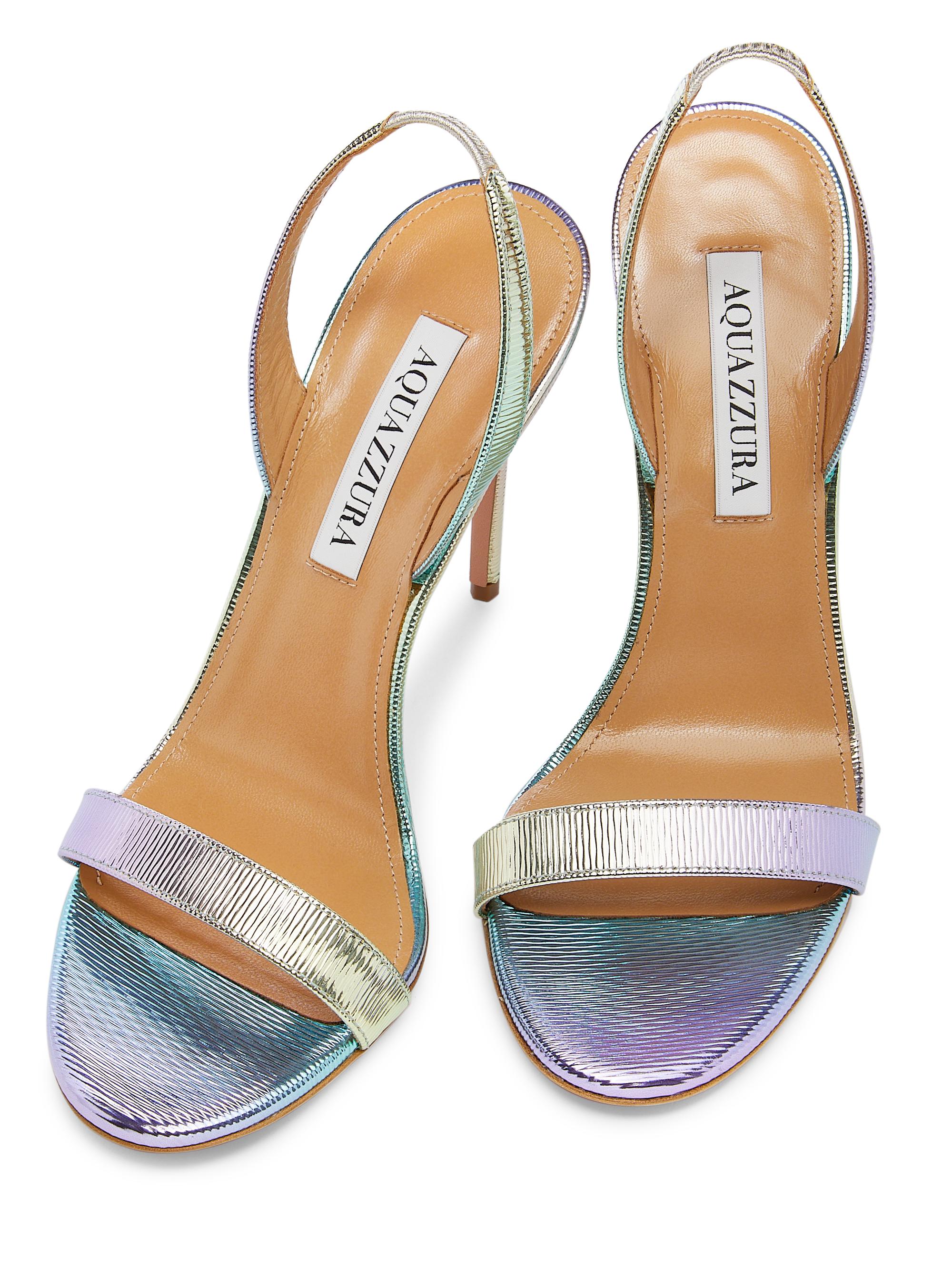 Aquazzura So Nude Meadow 105MM Leather Sandals | Saks Fifth Avenue